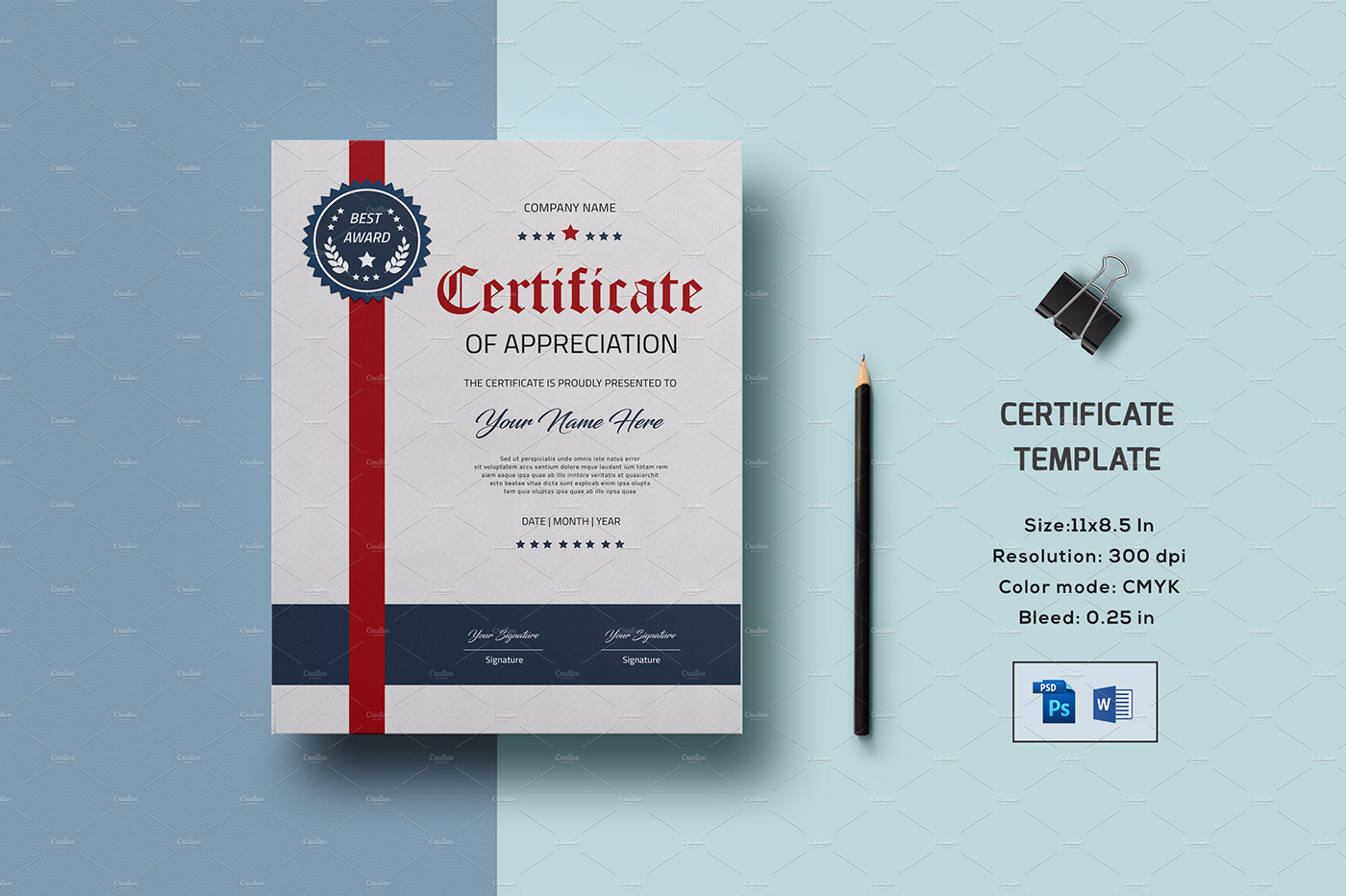 certificate template award Appreciation school certificate College Certificate company certificate corporate certificate creative  photoshop template ms word