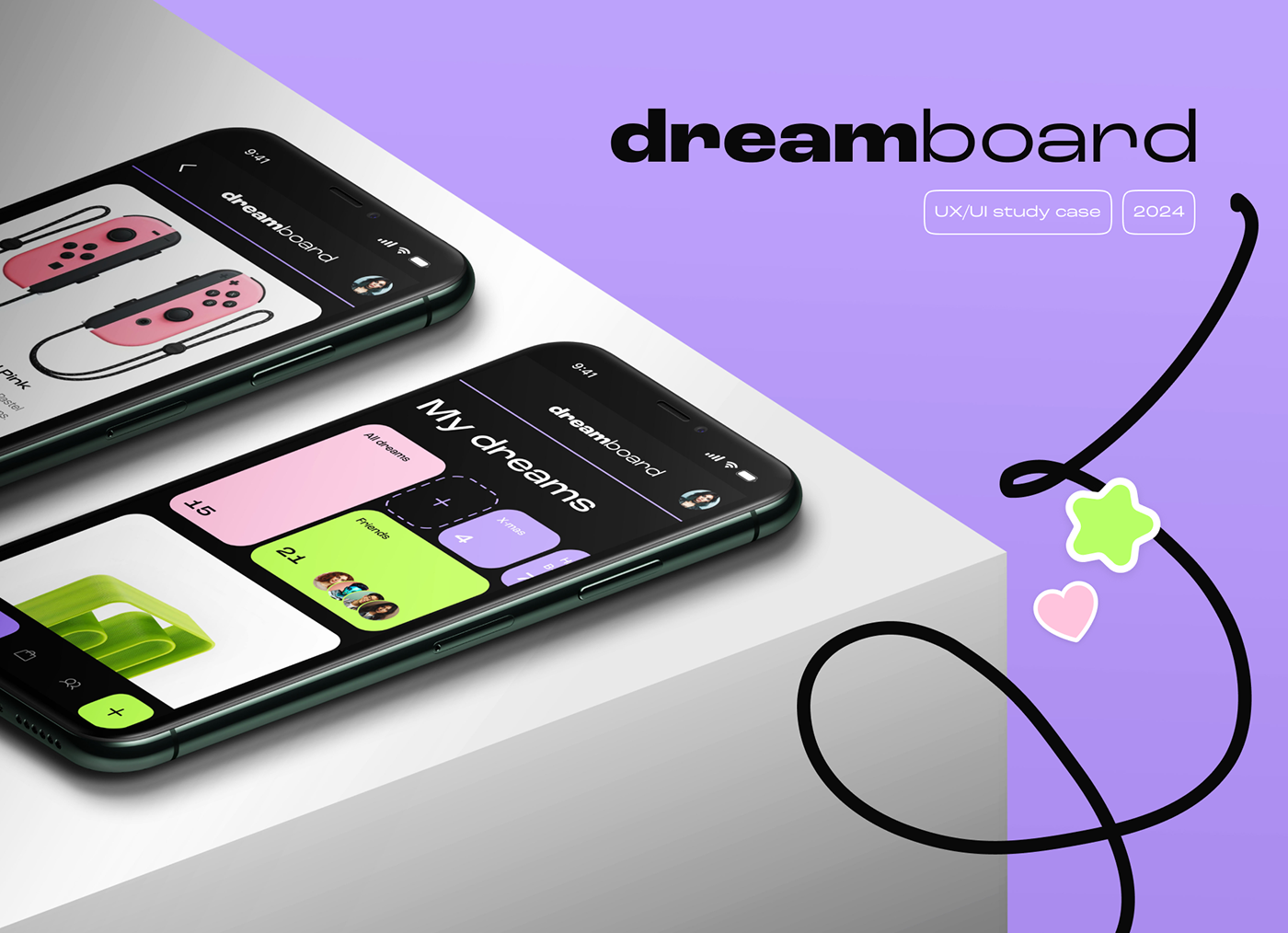 dream wishes wishlist Mobile app branding  ux UI/UX gift animation  bento