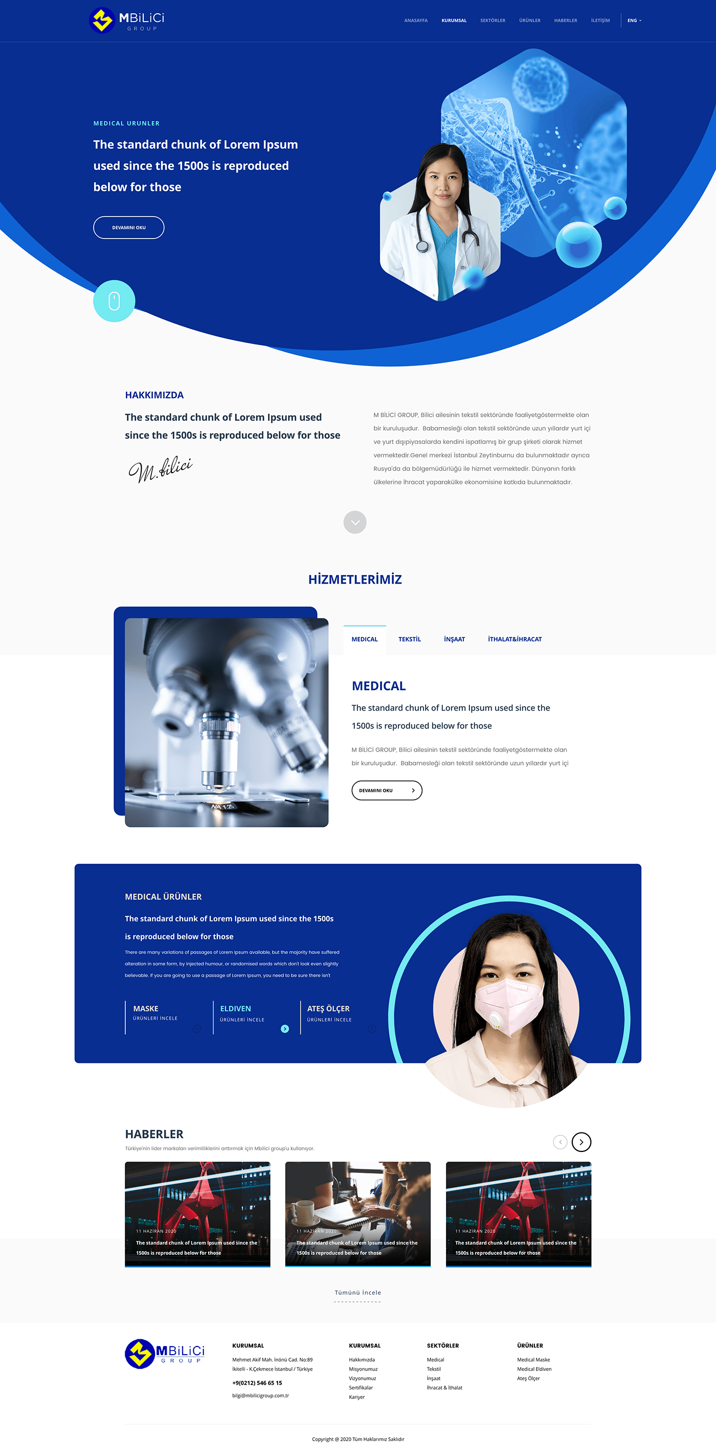 blue business Health kurumsal medical medicine trend ui design Web Design  web tasarım