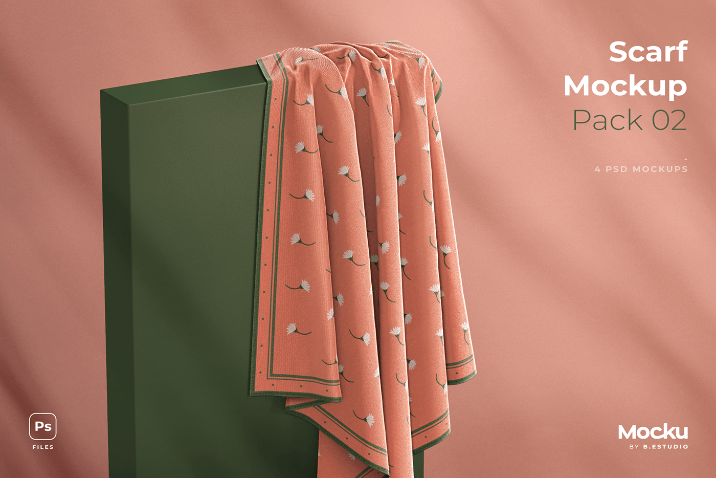 fabric Fashion  kerchief mock-up Mockup Pack pattern scarf SILK textile