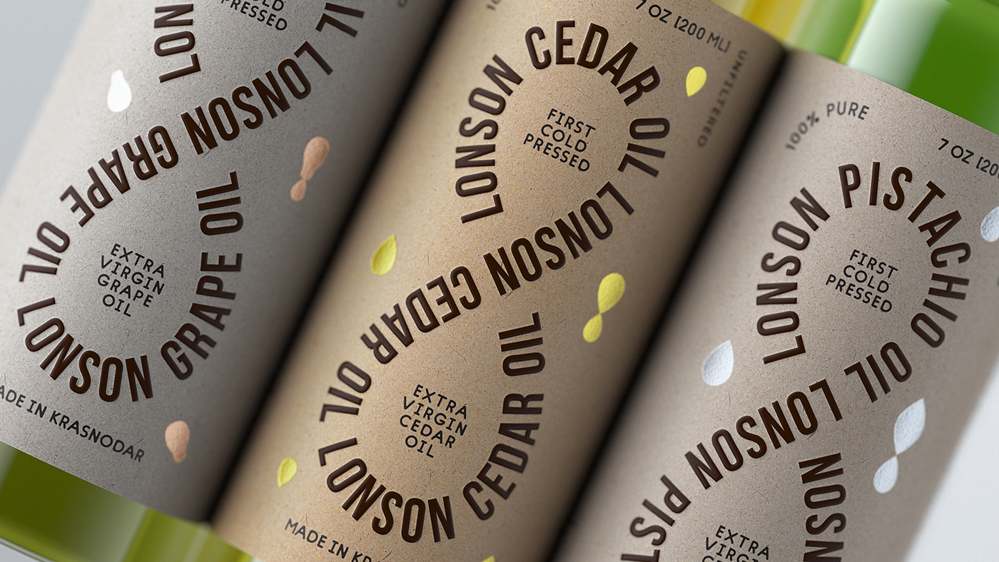 oil lonson bottle Packaging design Label seed pistachios logo font