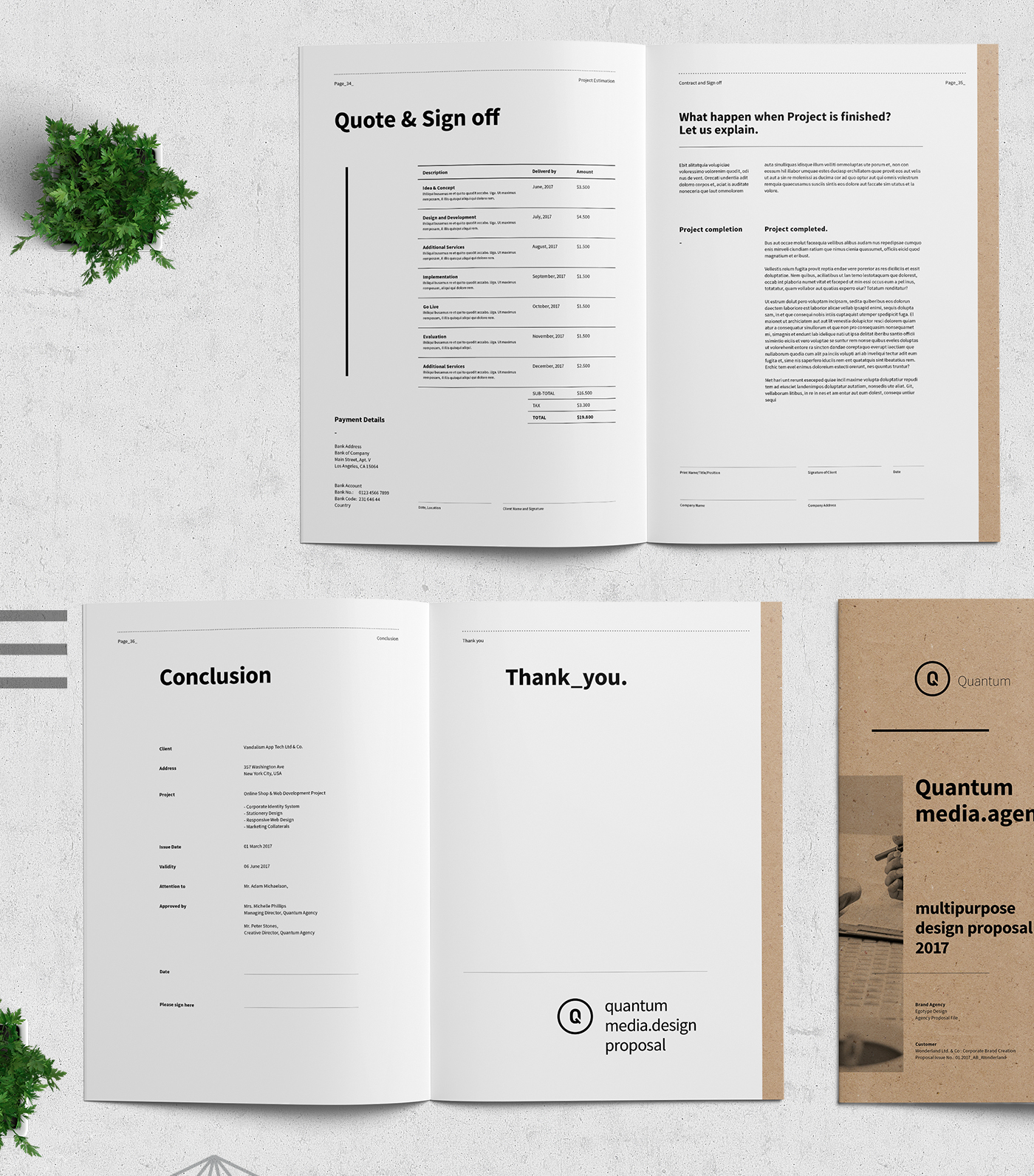 Proposal design brand brief agency corporate minimal Project brochure creative