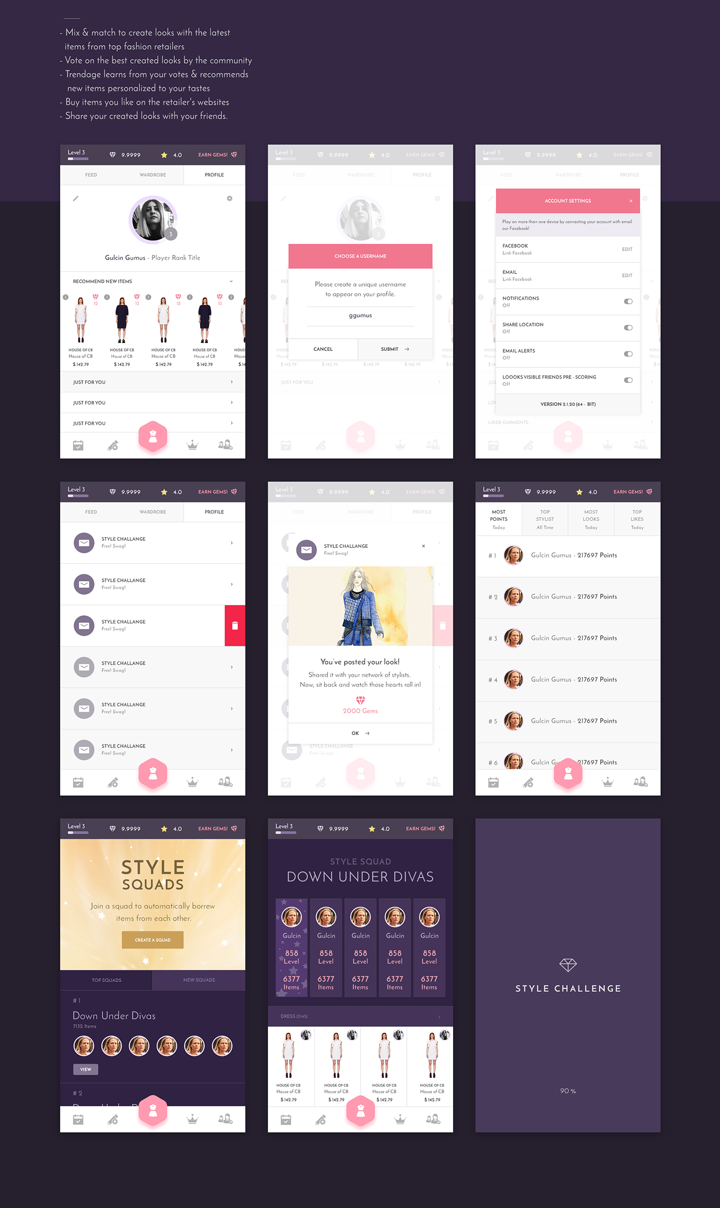 Fashion  UI ux concept game mobile app gamedesign ios