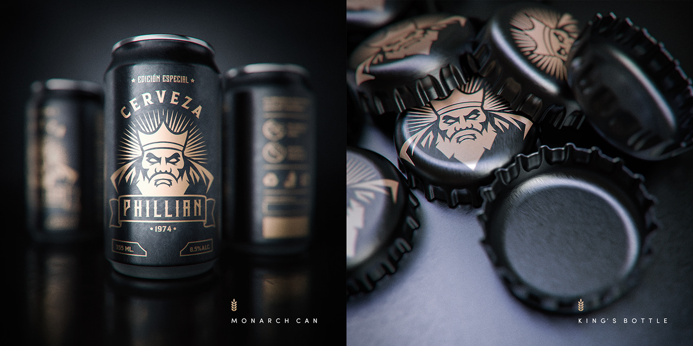 3D beer branding  graphic design  Packaging beverage bottle can king special edition