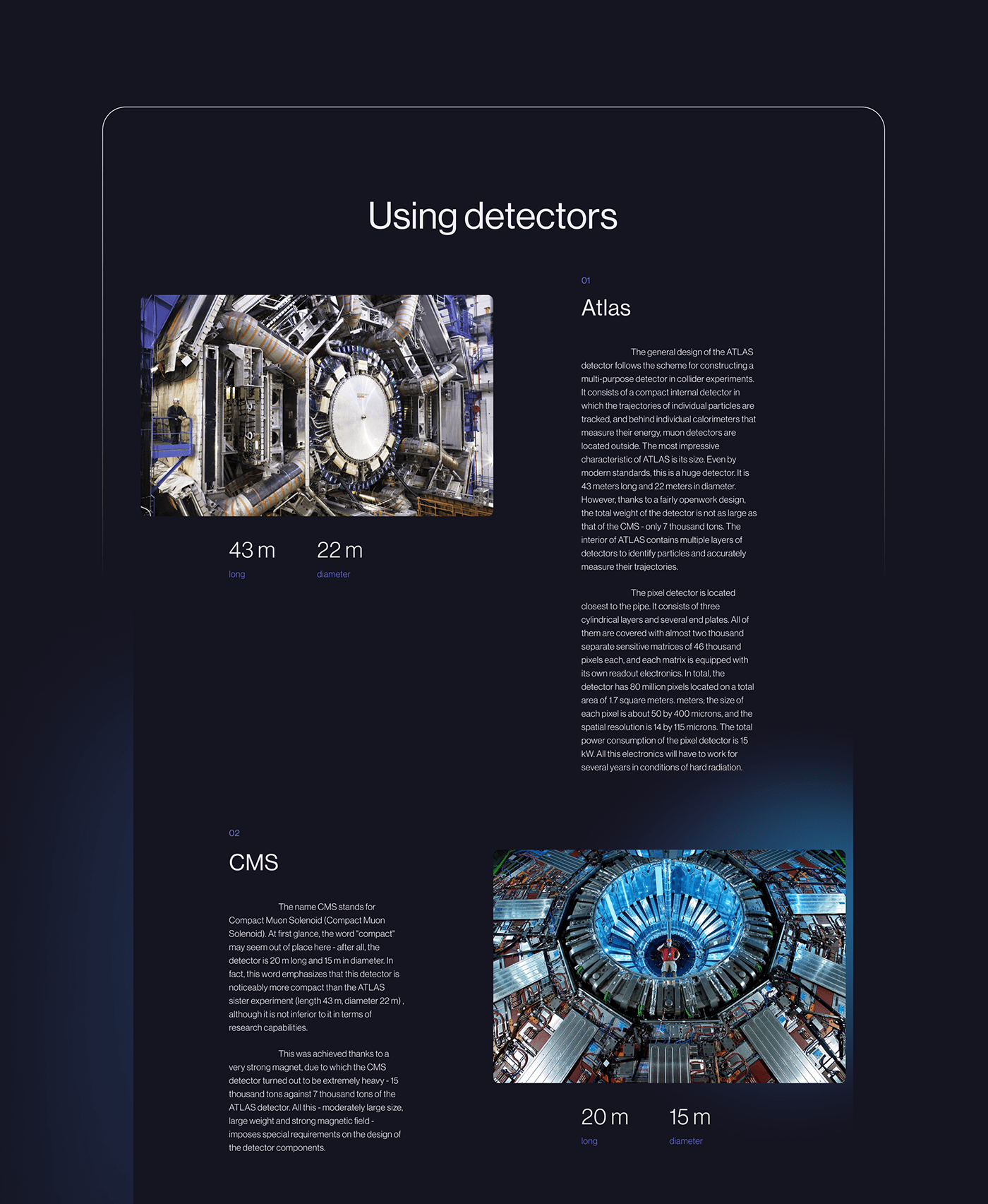 animation  landing page Large Hadron Collider motion quantum UI/UX Web Design  Website Web science