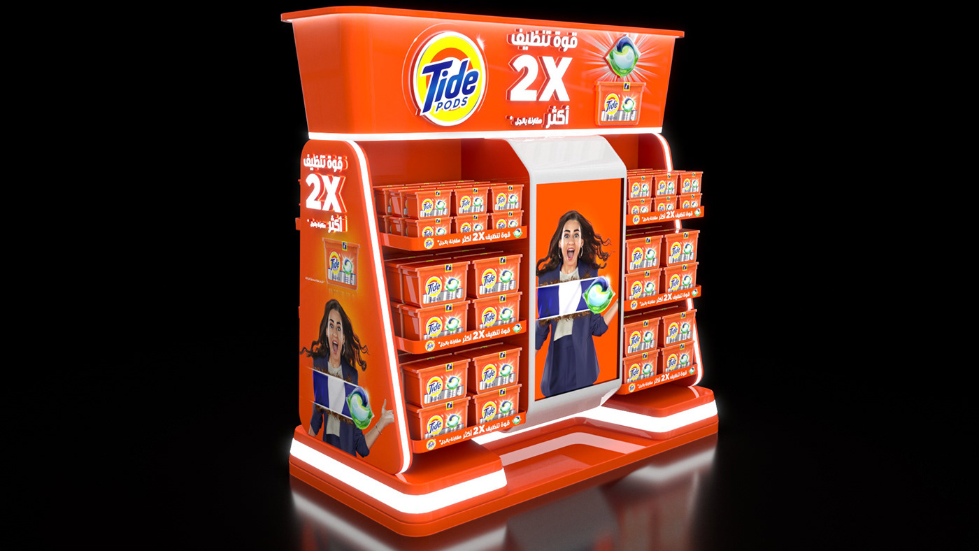 ARIEL tide detergent p&G Display 3D 2x1 Advertising  posm Stand