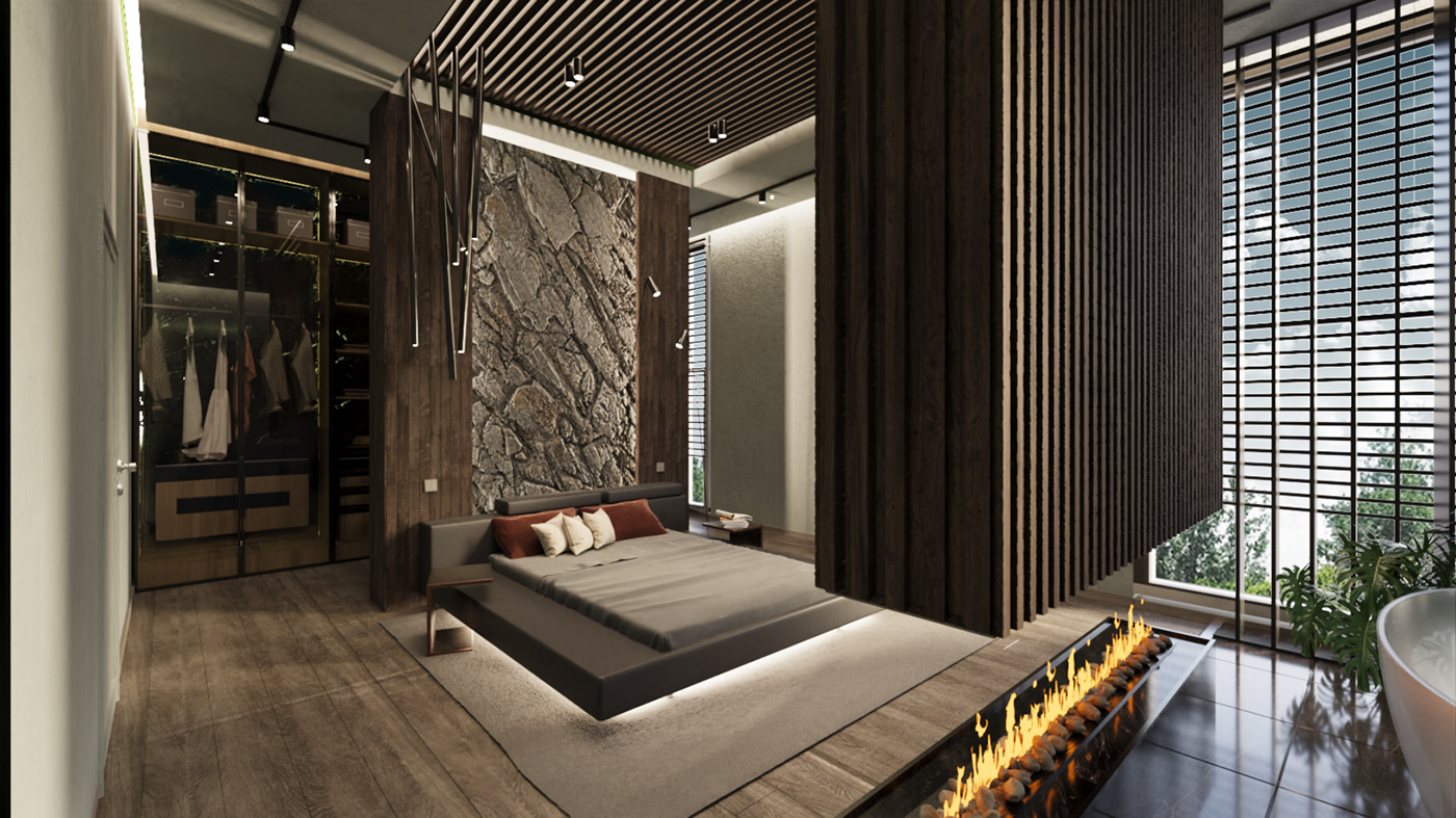 bedroom 3ds max interior design  Interior Architecture bedroom design villa design modern bedroom master bedroom visualization 3D