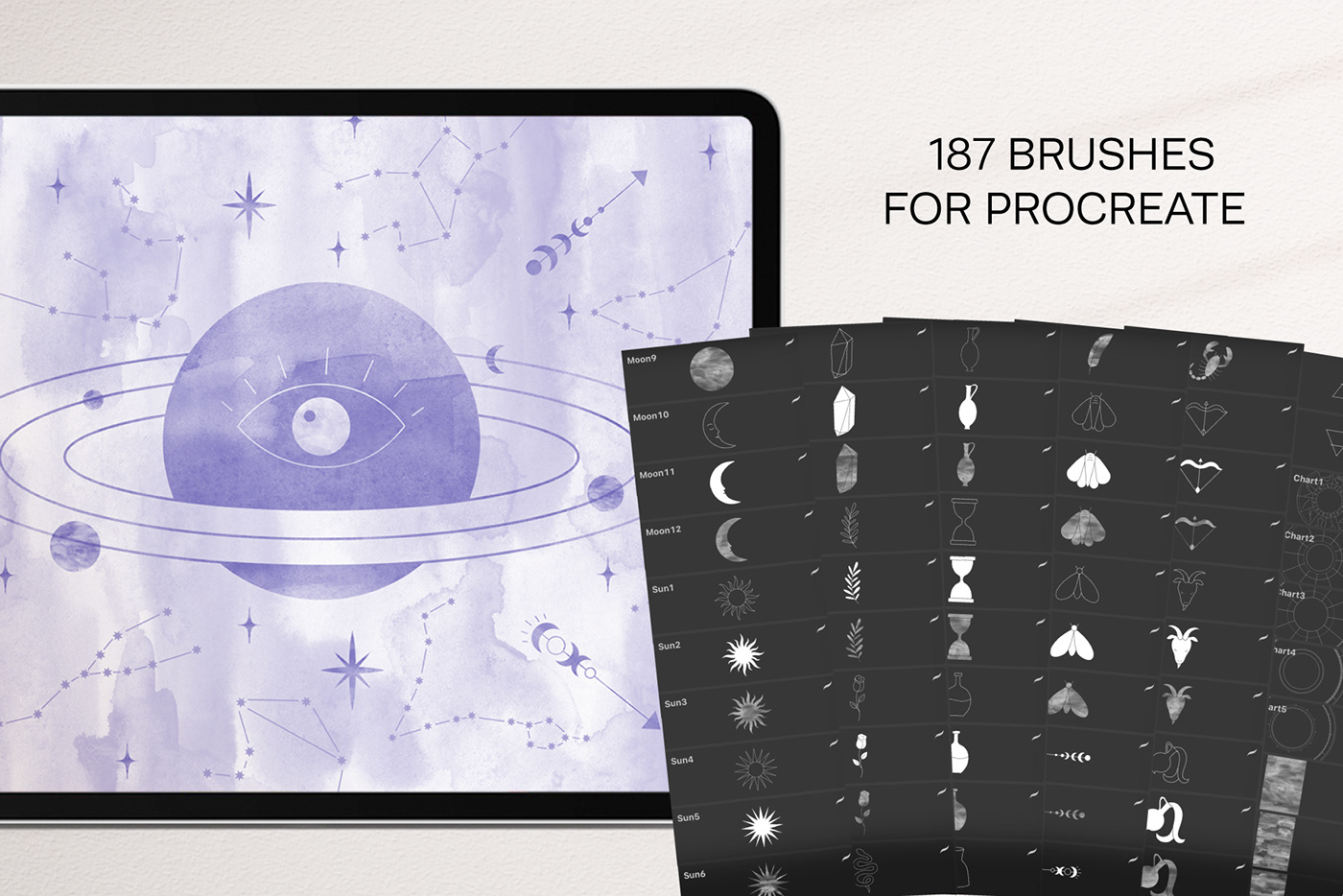 astrological symbols Astrology celestial constellation moon Photoshop brushes procreate brushes stamp brushes Sun zodiac signs