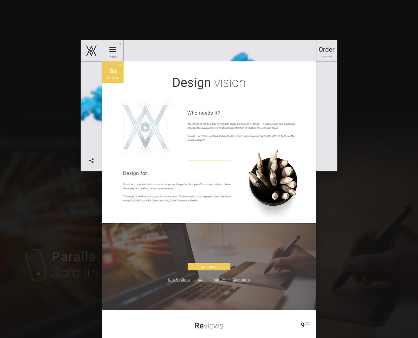 design site concept portfolio agency studio interaction clean cool effect Web Responsive Layout graphic Interface
