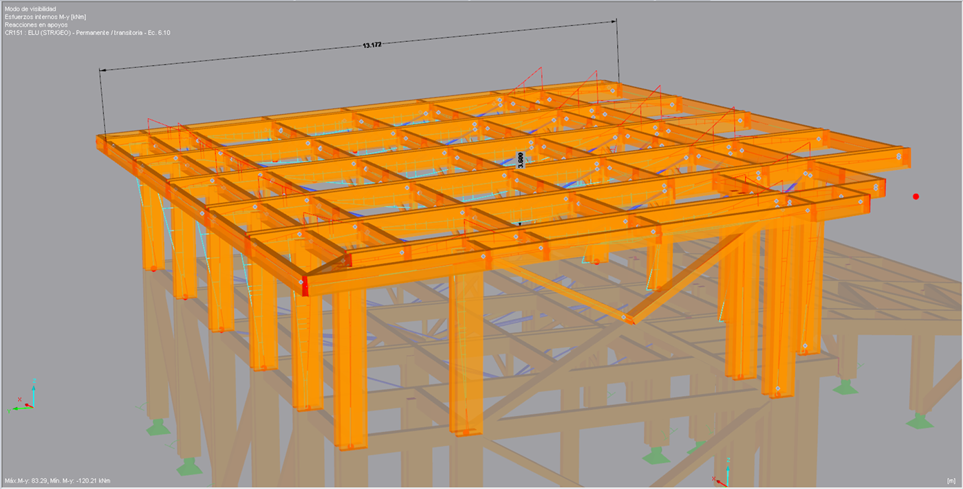 construccion arquitectura modelado 3d Render visualization corona calculo estructural construcción en madera diseño estructural proyecto de diseño