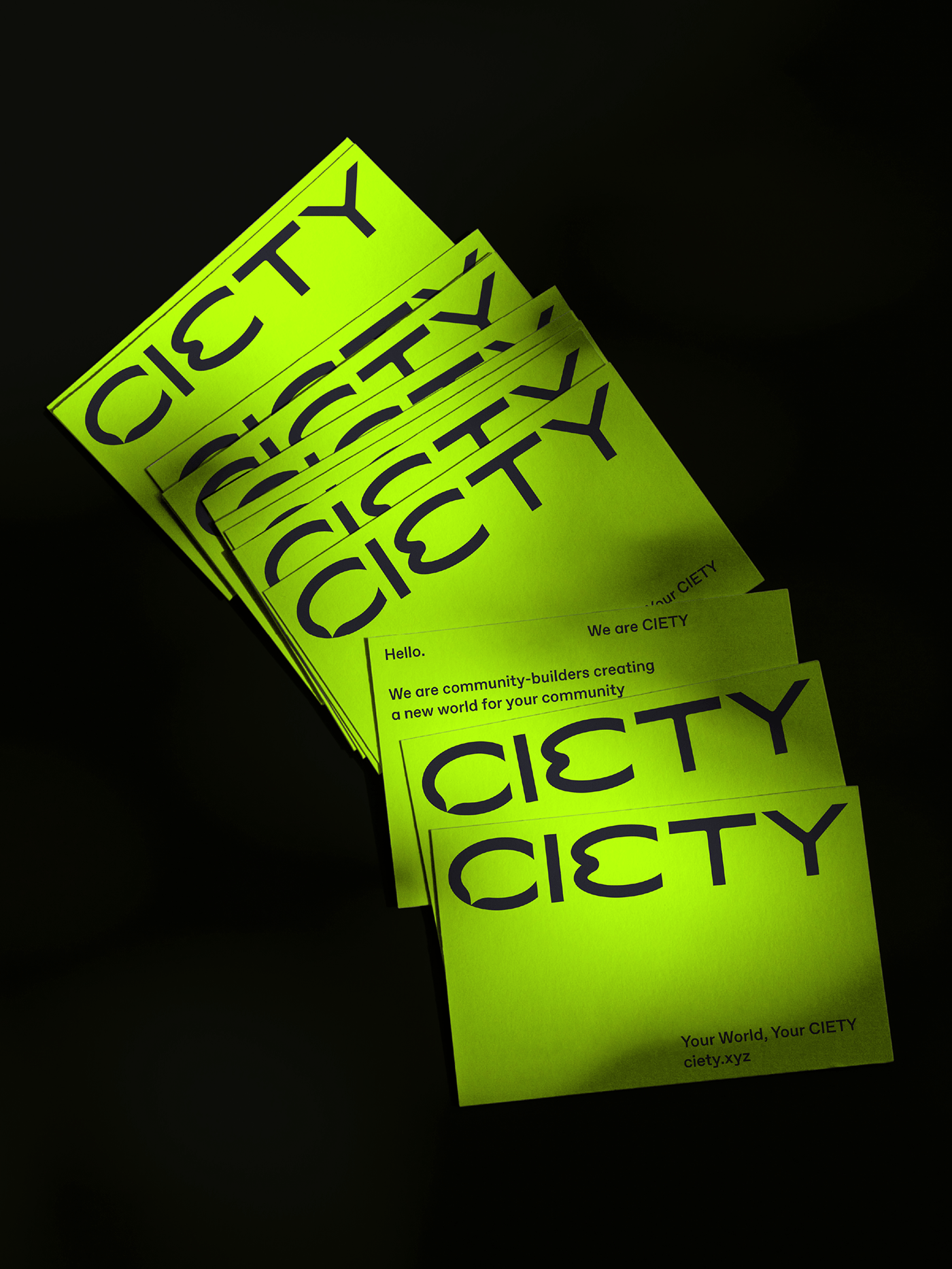 brand identity uiux Social Platform Neon Green iconic Mobile app CIETY integrated experience