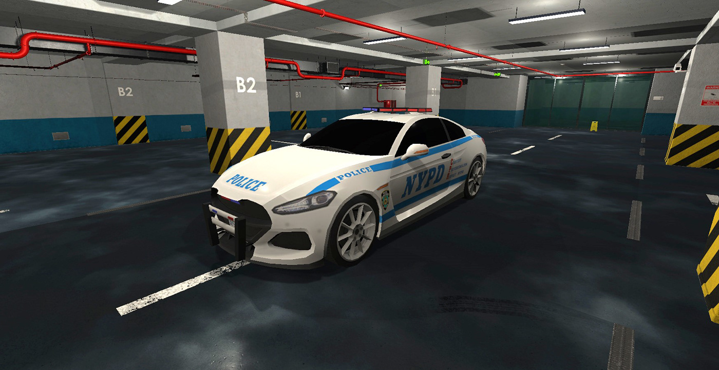 police cops garage car Vehicle 3D