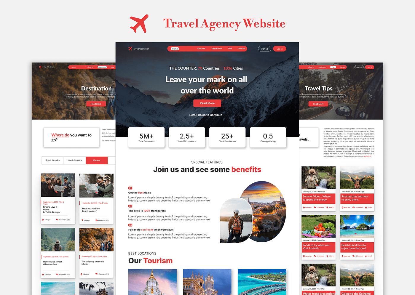 Travel Website travel agency Web Design  UI/UX trip adventure agency Nature toursm
