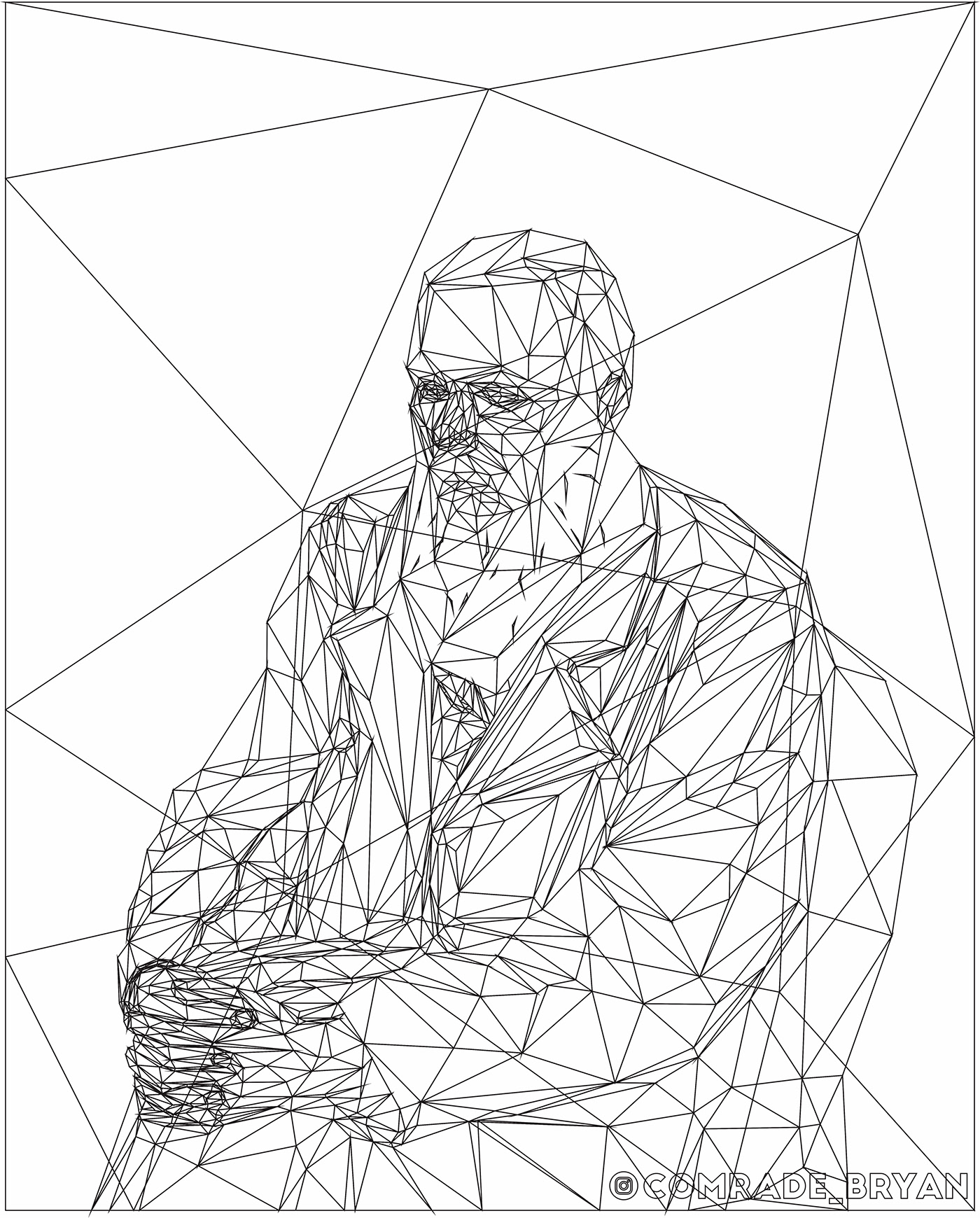 2dlowpoly Dostoyevsky geometric lowpoly portrait Russia triangle