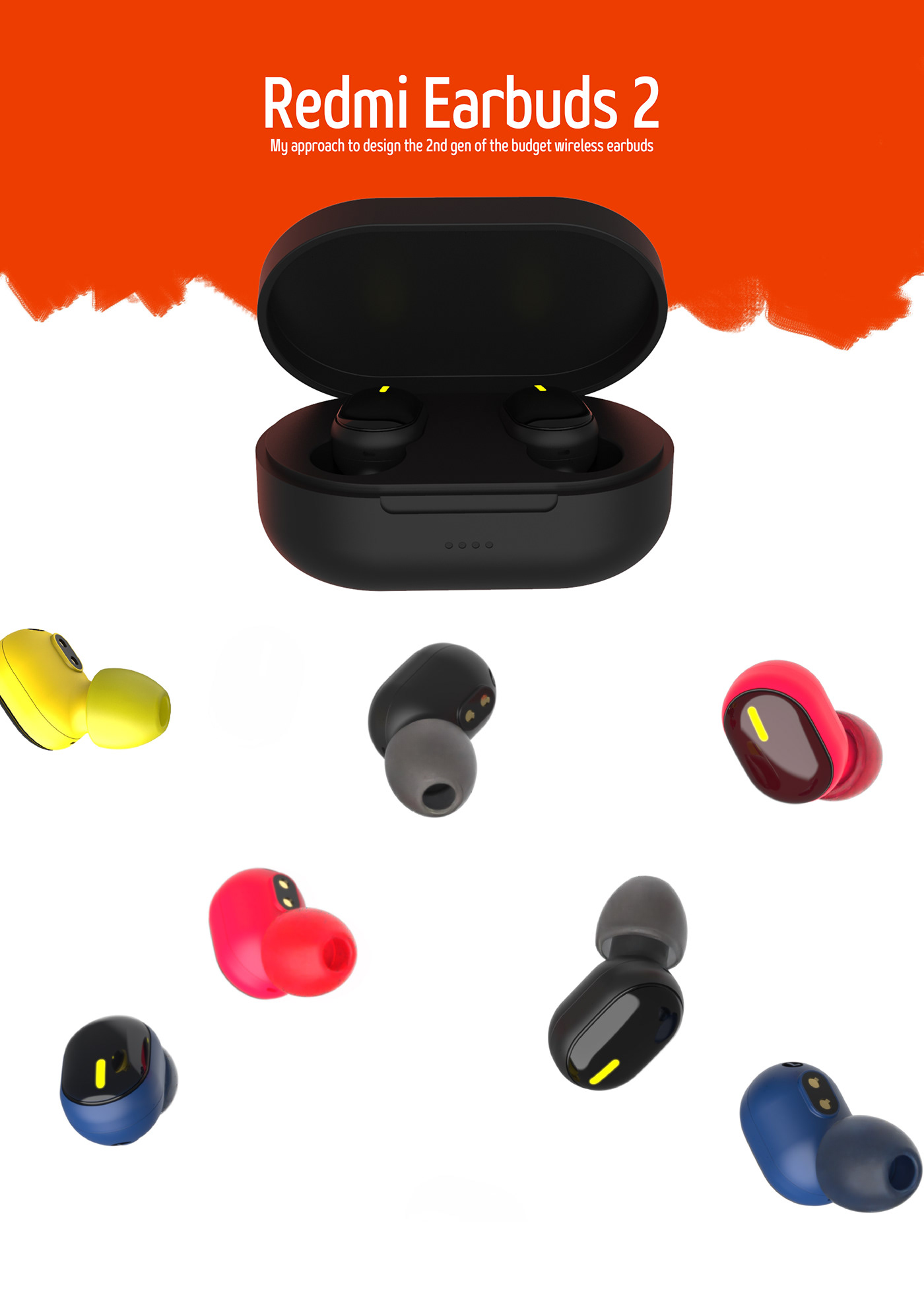 consumer electronics Earbuds earphones headphones industrial design  product design  product visualization Renders xiaomi cmf