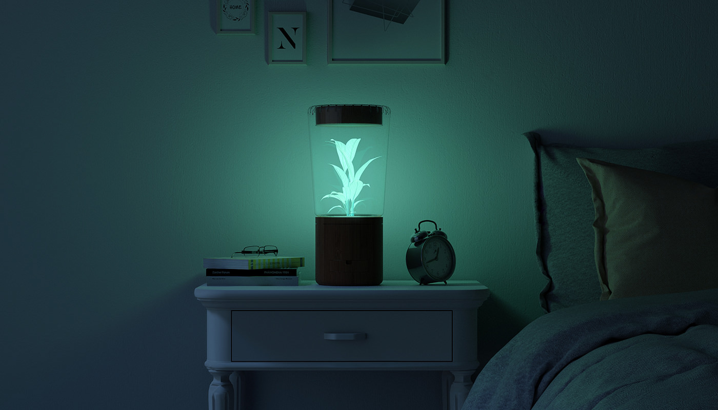 Lamp Plant bioluminescent product concept design science fiction 3D Lume Sustainable
