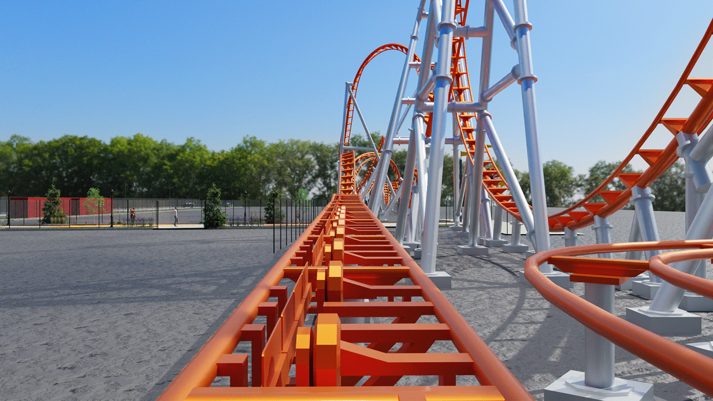 Imagineering Theme Park rollercoaster 3D Render architecture blender blender3d photoshop