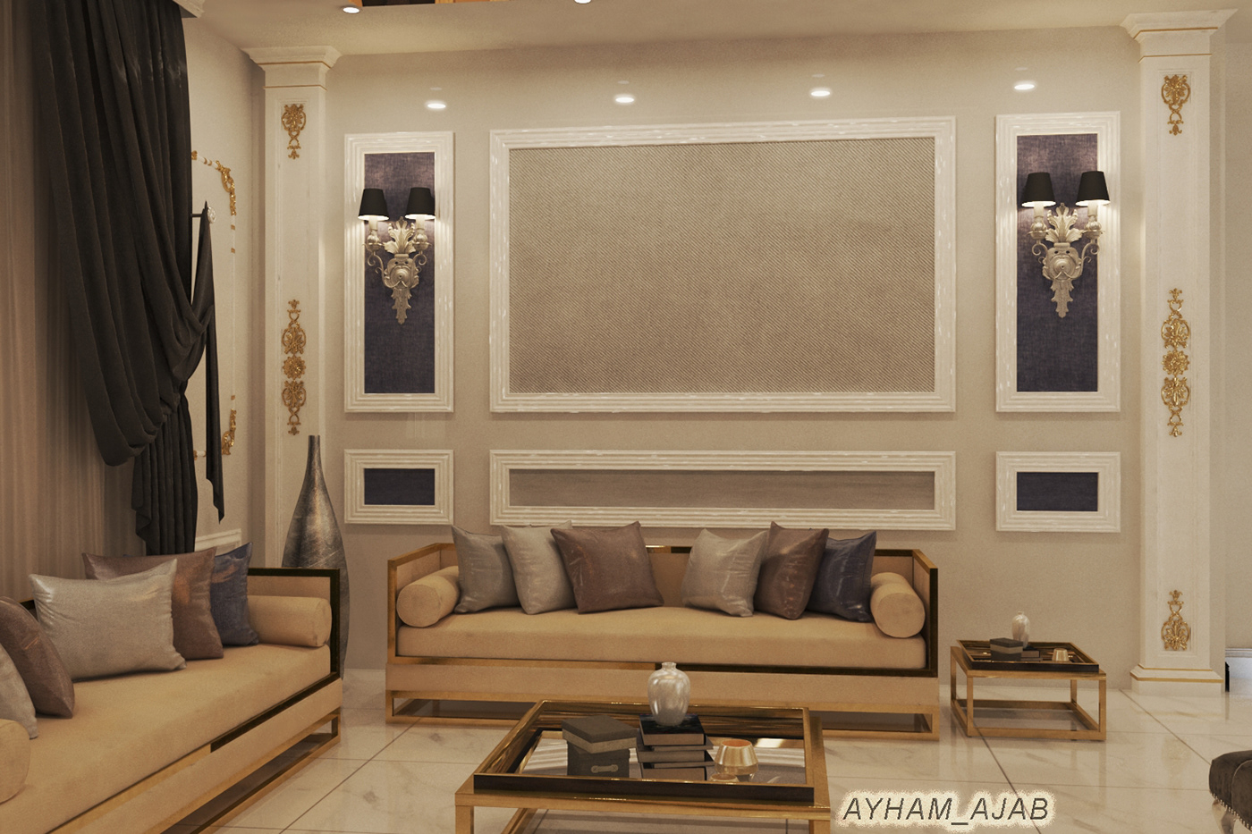 Interior design living room Kuwait sofa