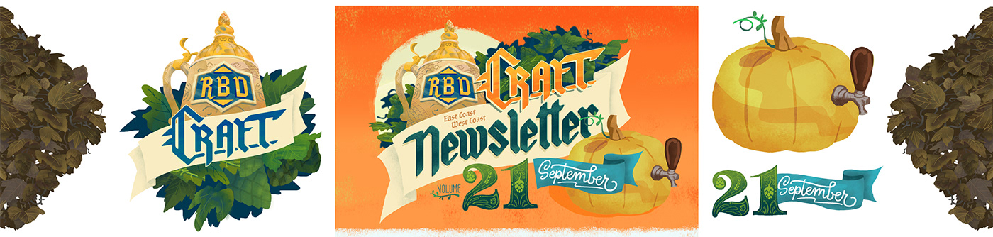 craft beer craft beer ILLUSTRATION  lettering type typography   oktoberfest editorial