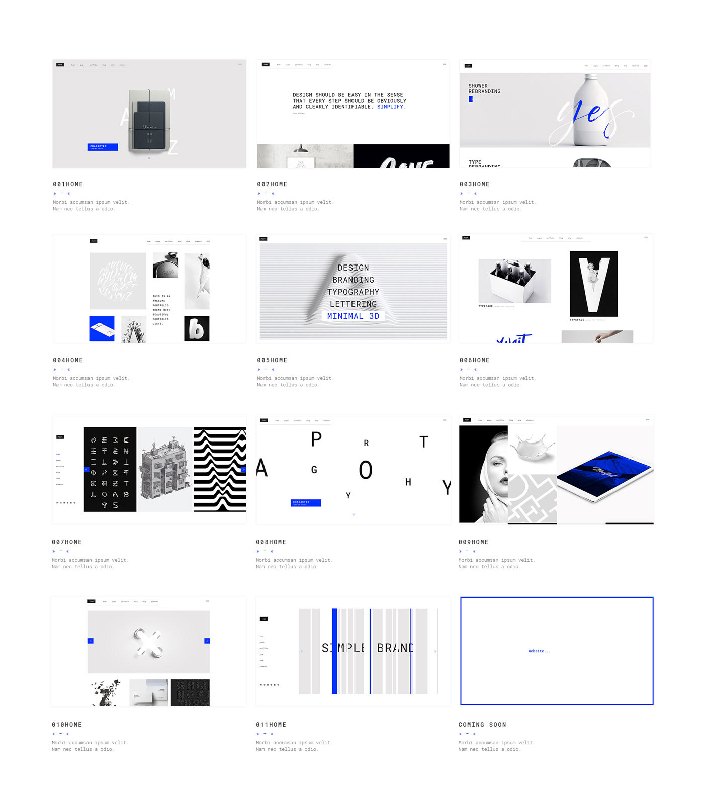 portfolio minimal typography   clean lettering Website art branding  blue grey