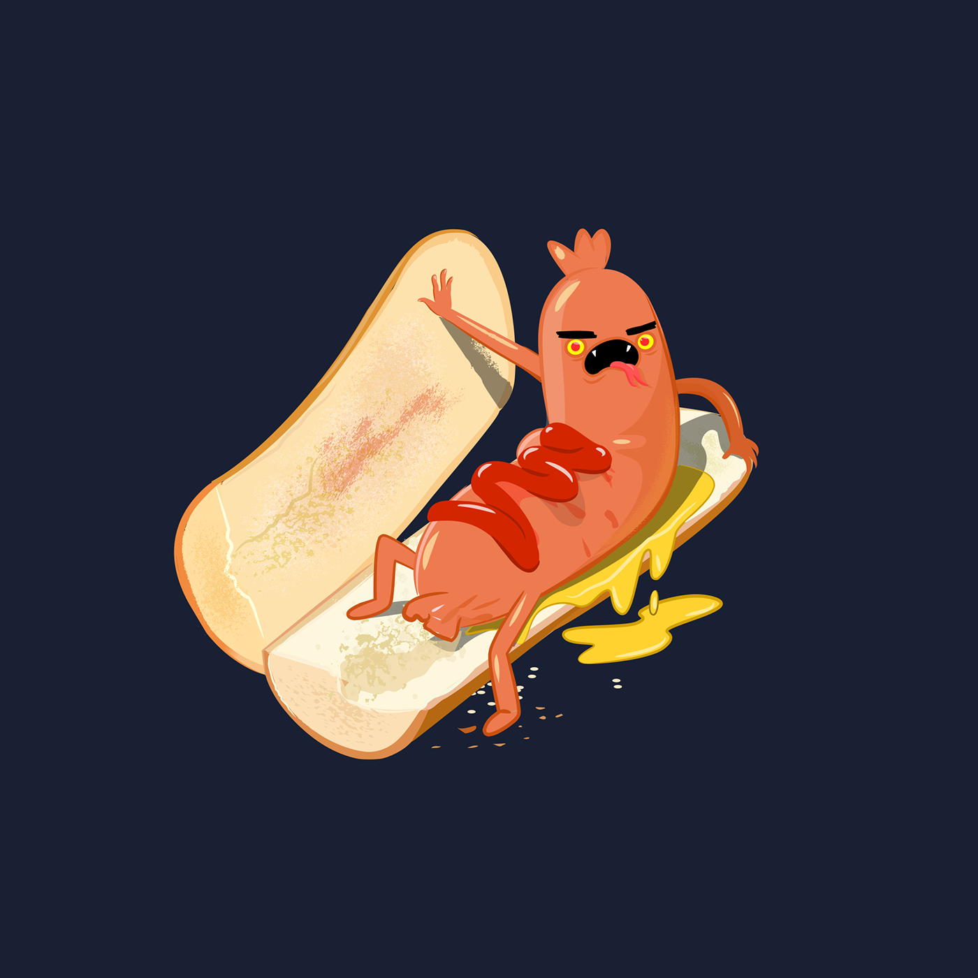 blue cute fastfood Food  hotdog humor Illustrative nice pop sausage