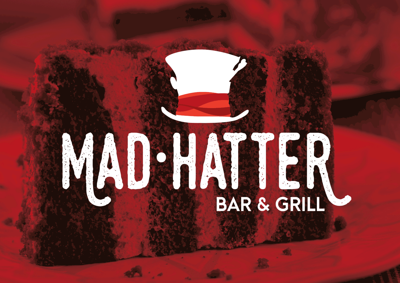branding  mad hatter alice in wonderland graphic design  interior design  design rebranding restaurant bar grill