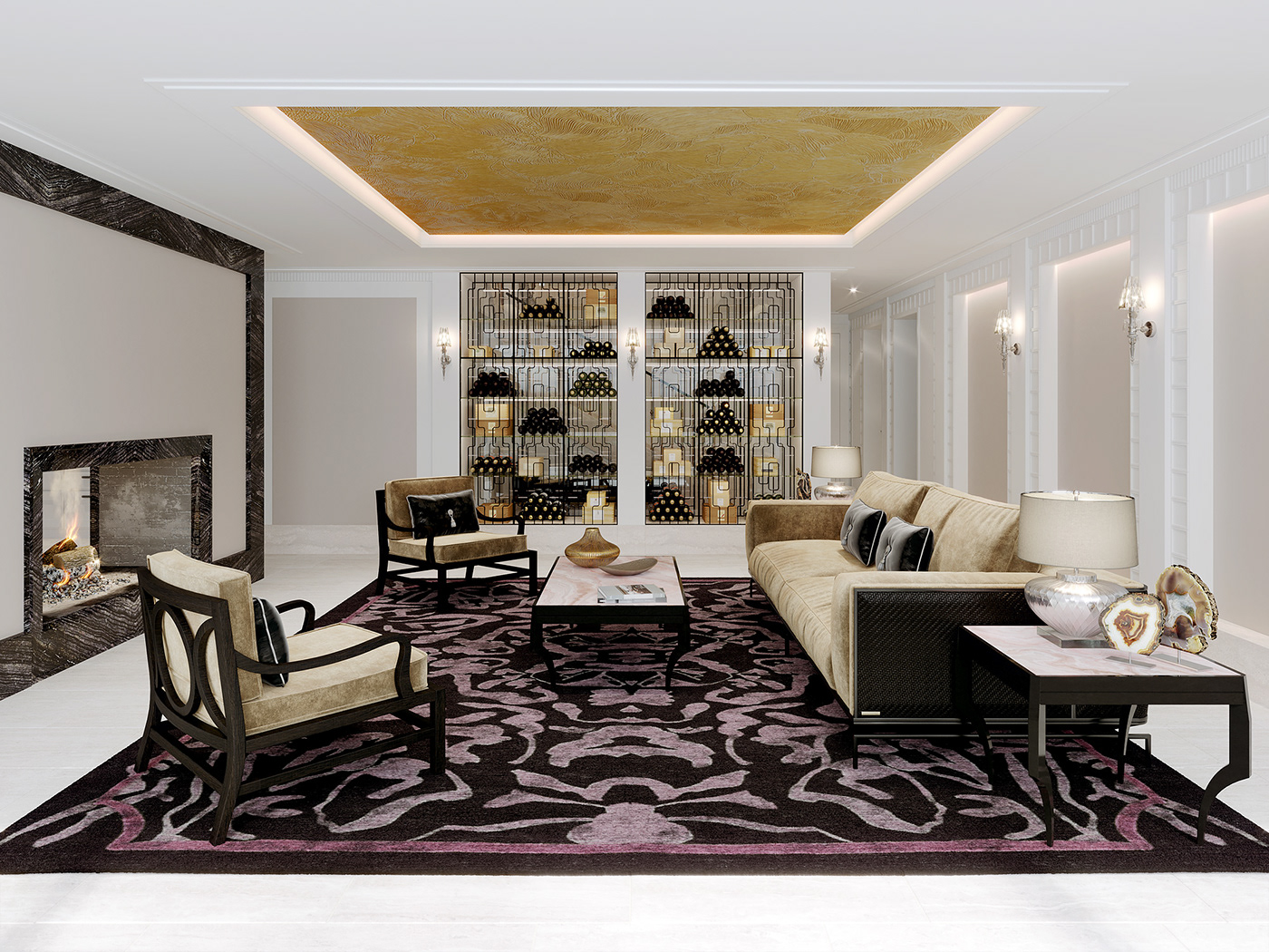 3D alps archviz concept design Interior luxury mountains rustic swiss