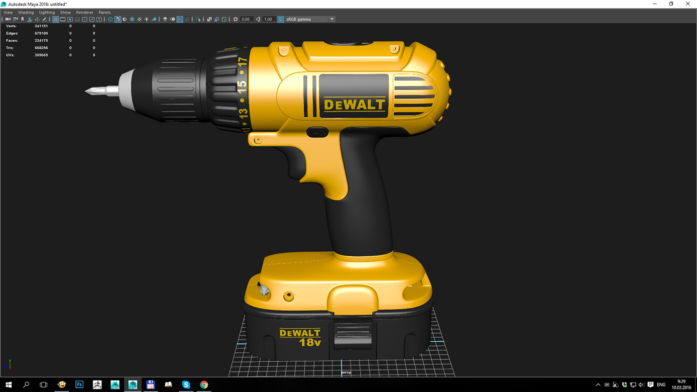 dewalt drill 3D 3D model