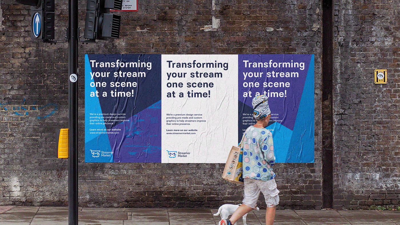 Streamer Market Poster Mocked Up on A Wall, 1