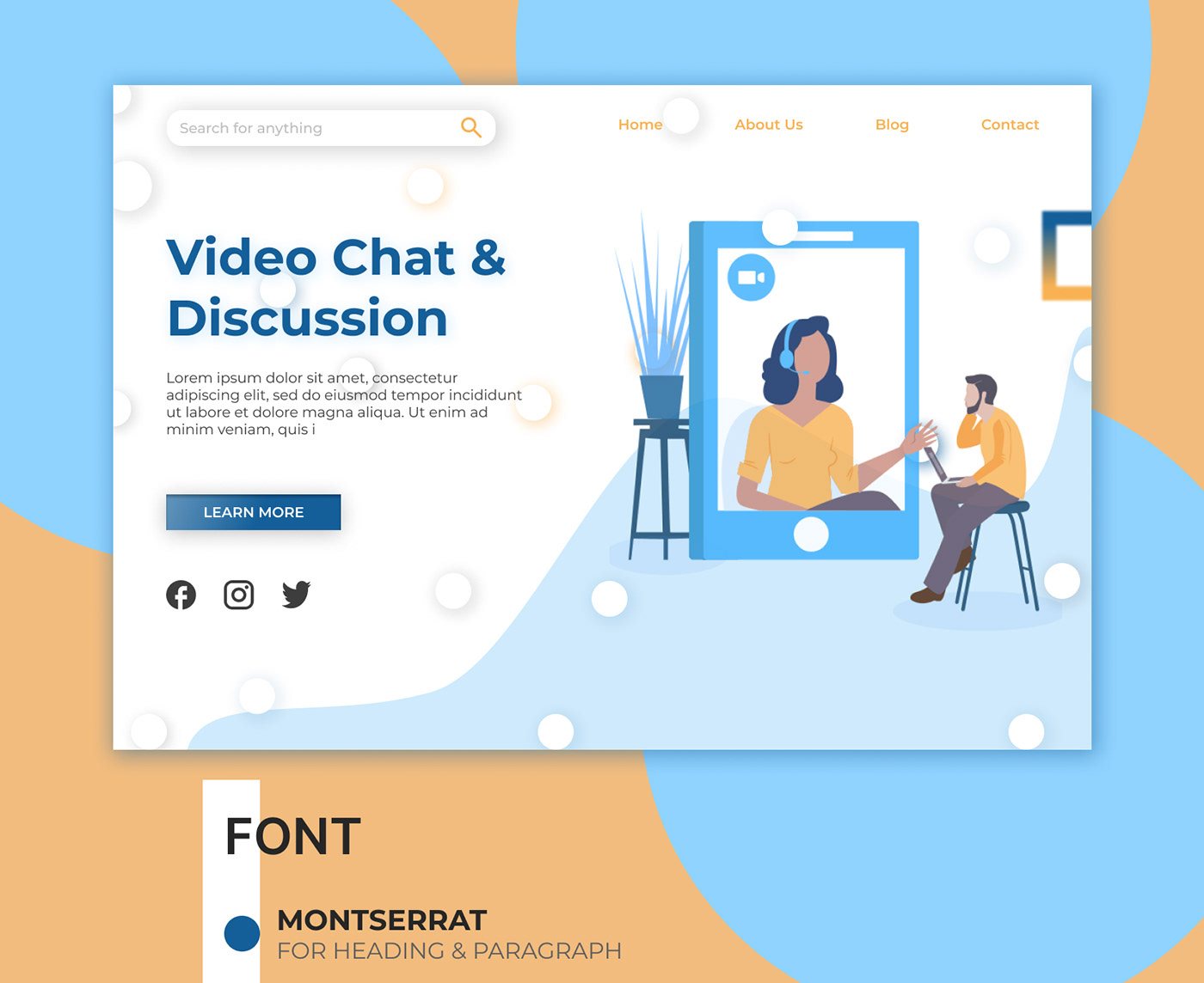 discussion Figma frontpage landingpage UI/UX uidesign UIdesigner videocall videochat Webdesign