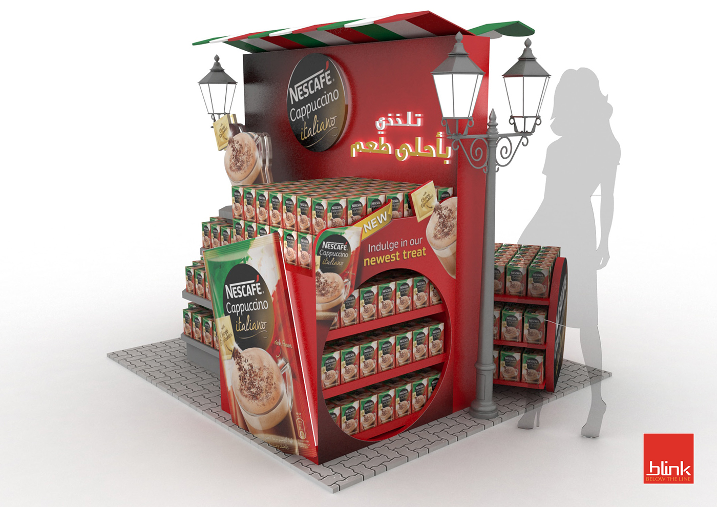 posm display design Point of Sale shopper marketing Coffee italian product launch
