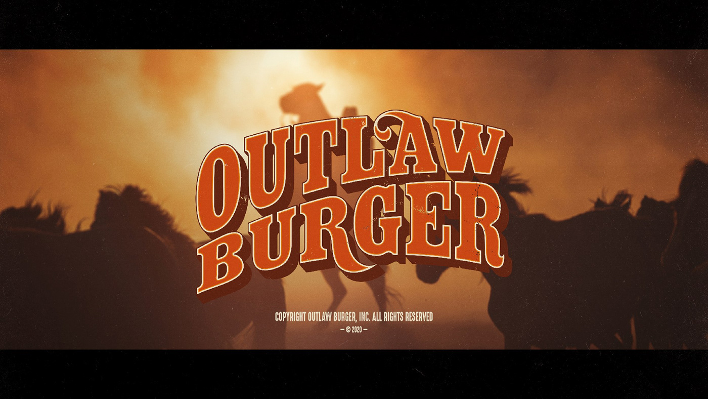 burger cowboy diner Food  grill identity Logotype Retro typography   wild west