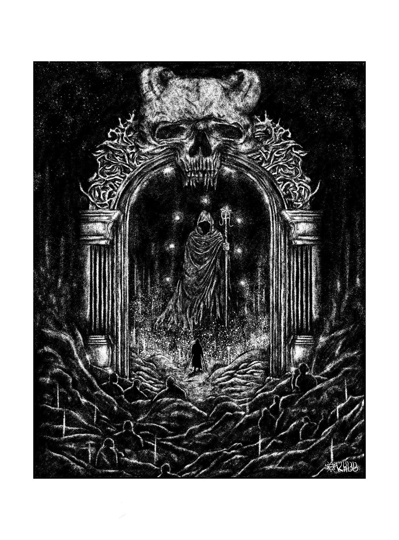 DigitalIllustration artwork digital illustration photoshop Blackmetal Deathmetal HeavyMetal digitalart darkart witchart