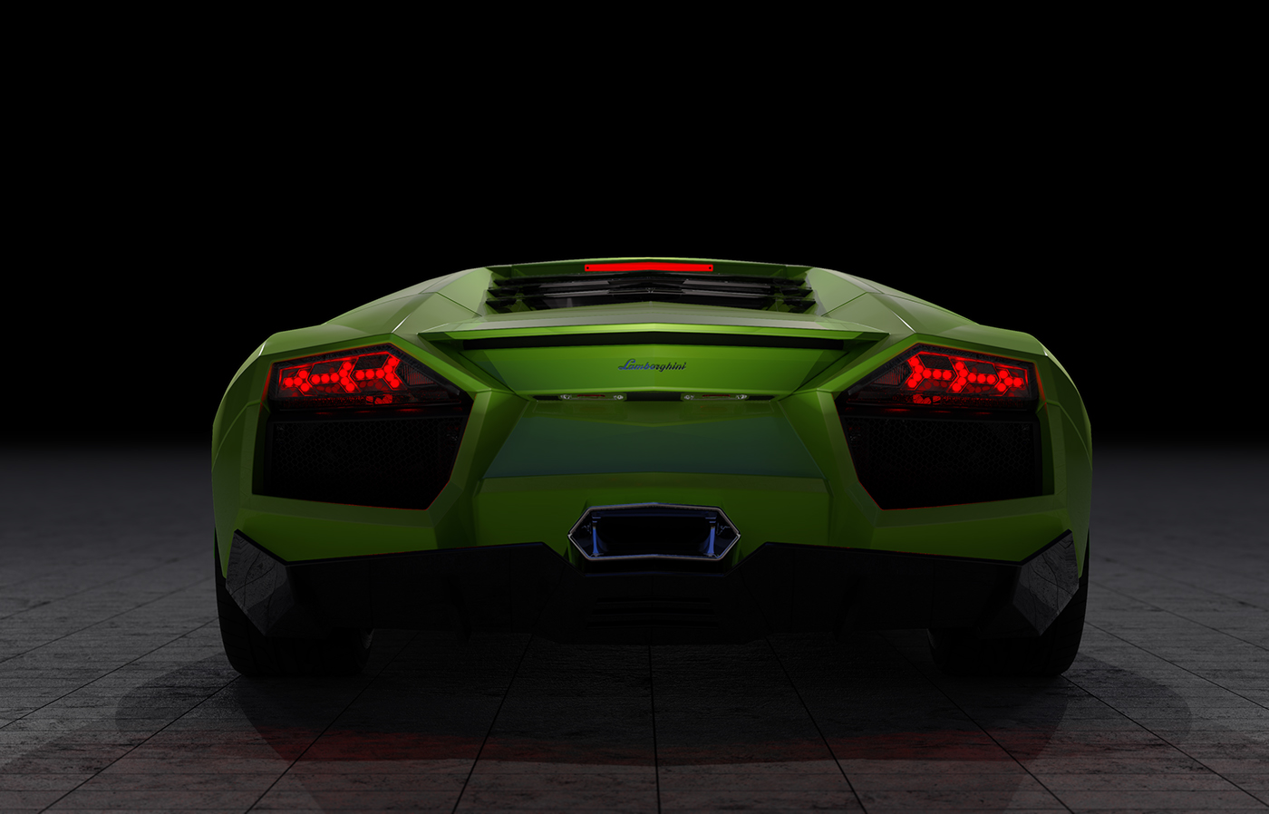 automotive   CGI art lamborghini car Render green