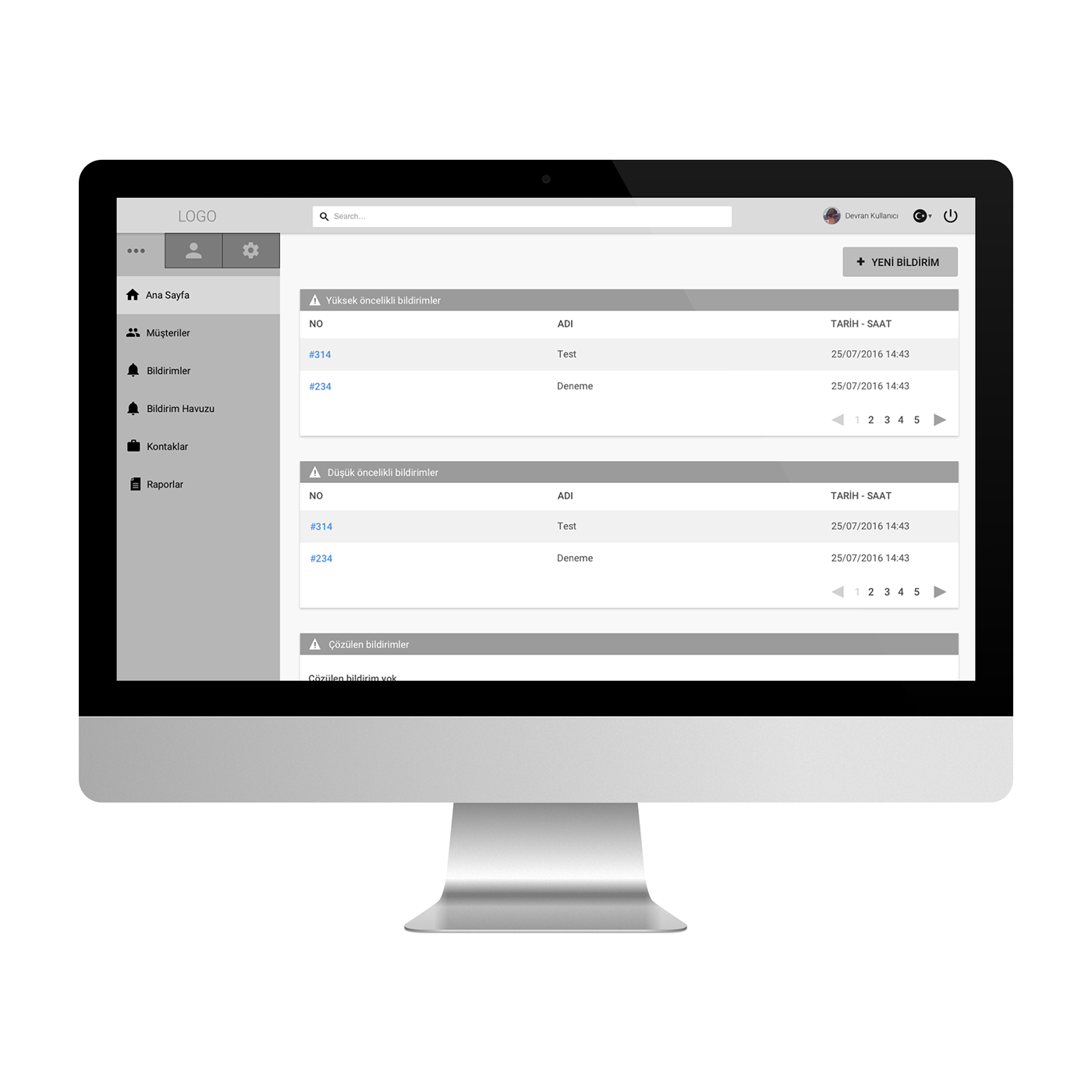 ux UI user experience wireframe Mockup CCM dashboard admin