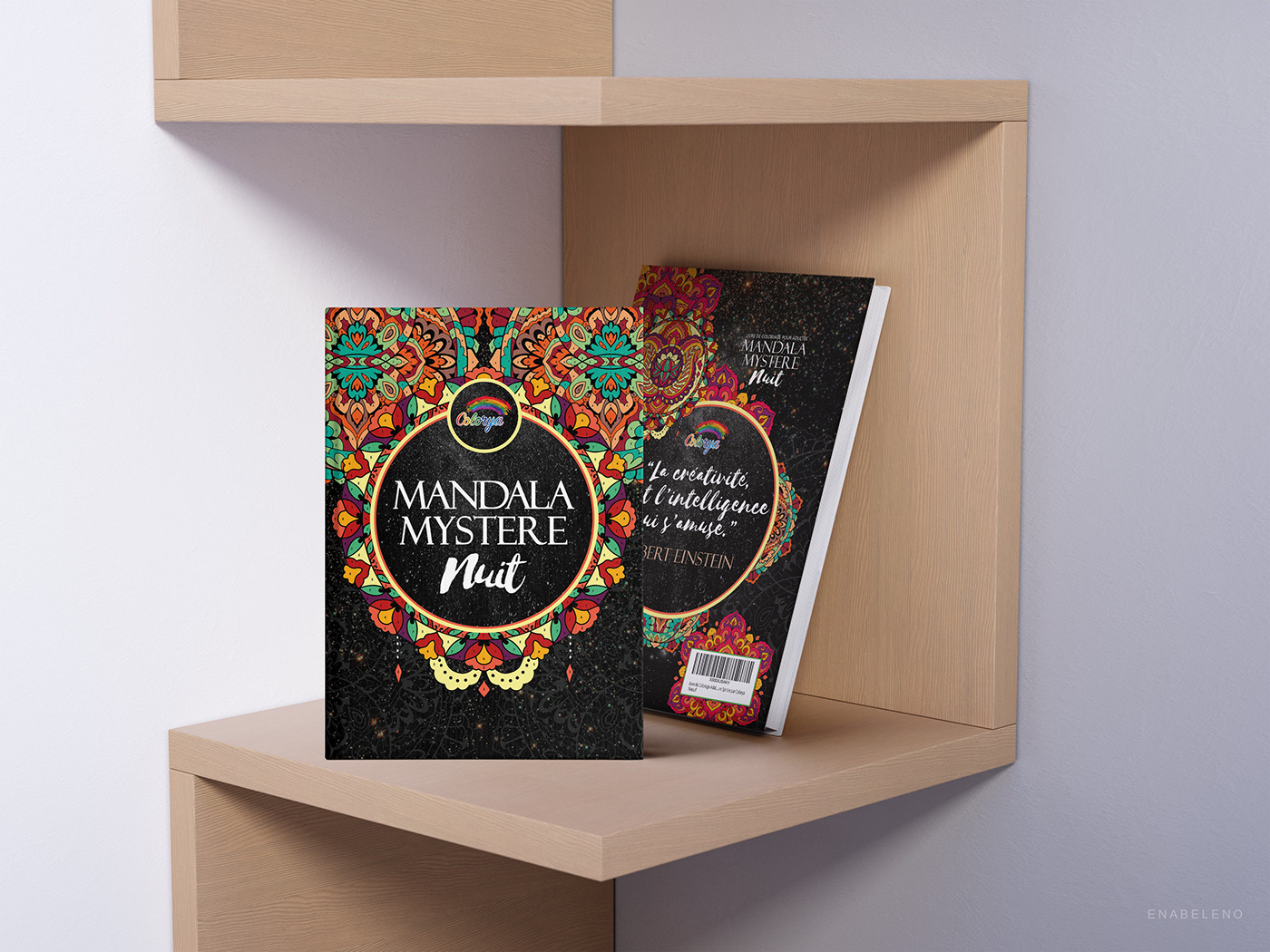 book cover book coloring book Mandala mock-up graphic design  black cover
