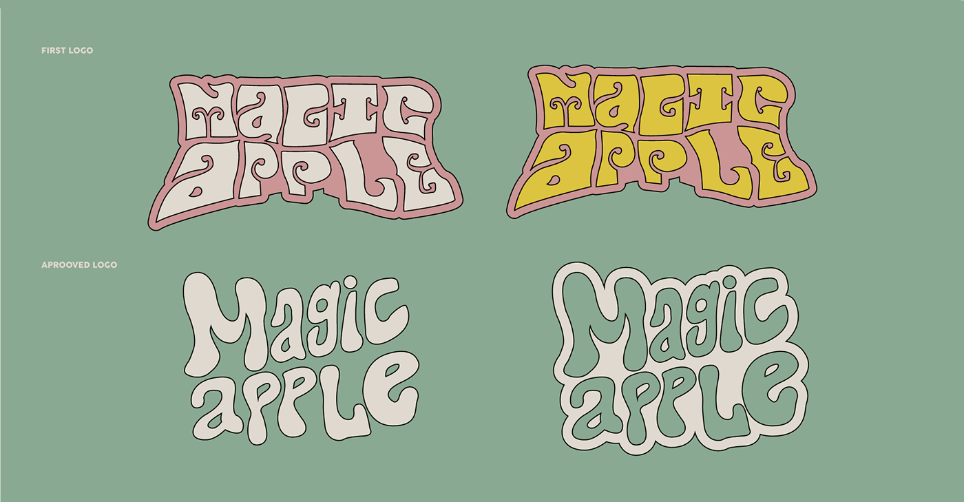 magic apple 70s apple apple soda Label logo Packaging psychedelic soda vintage