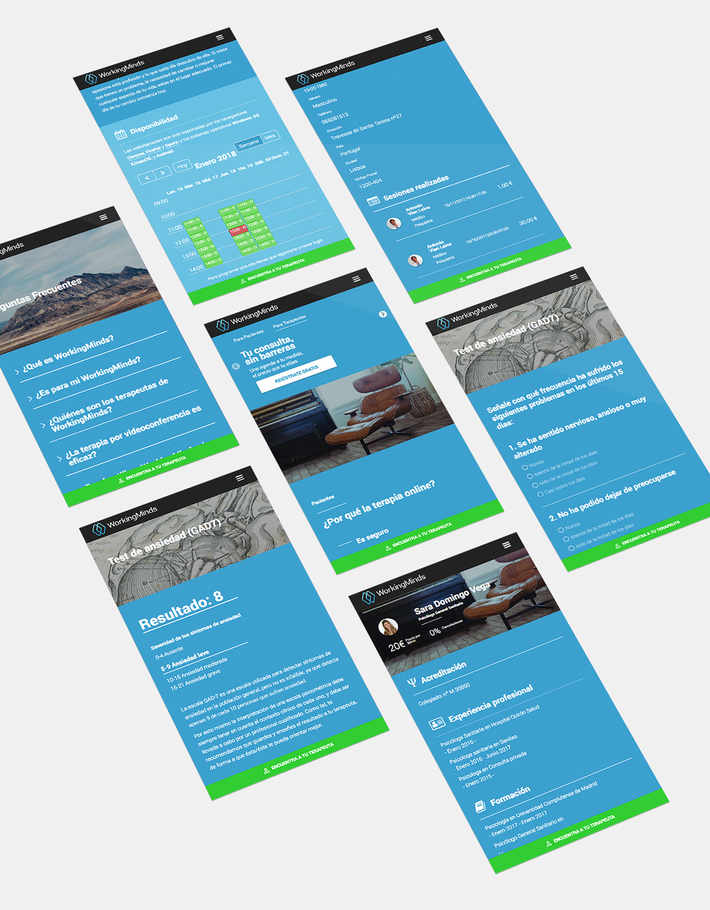 UI/UX branding  Platform product design  blue mental health design mobile interface design Webdesign