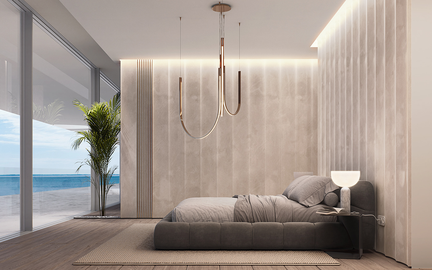 architect architecture bedroom CGI design Interior interior design  modern Render Villa
