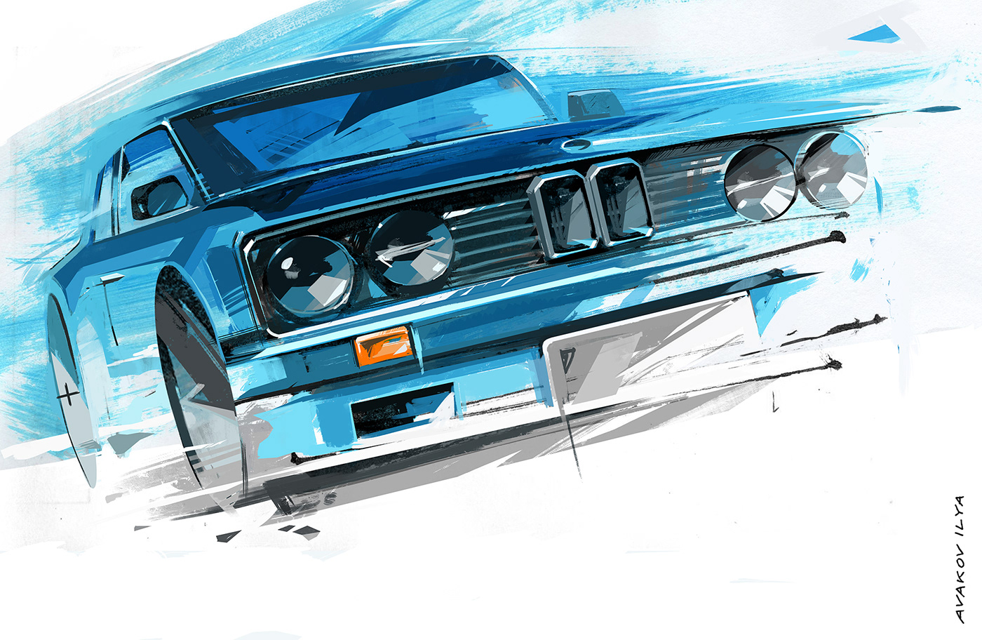 BMW car art Car Draw Car Illustration car painting