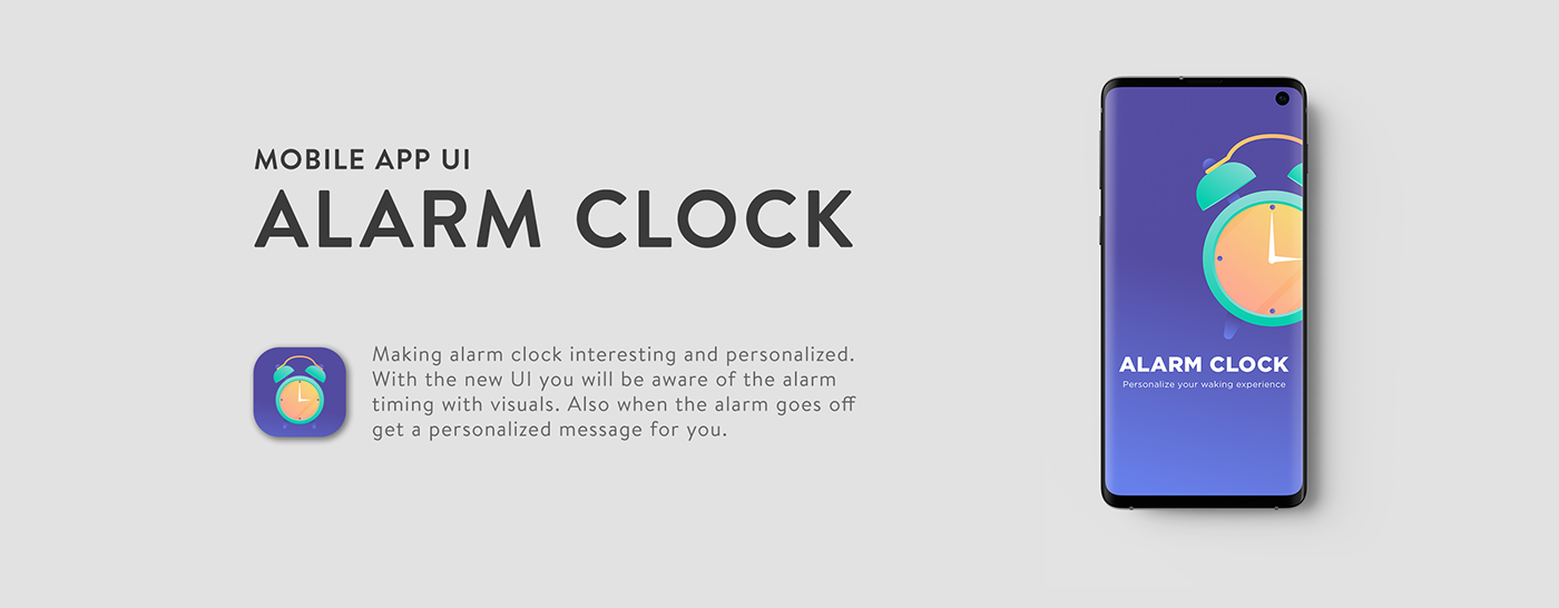alarm app clock Mobile app UI visual design Wakeup