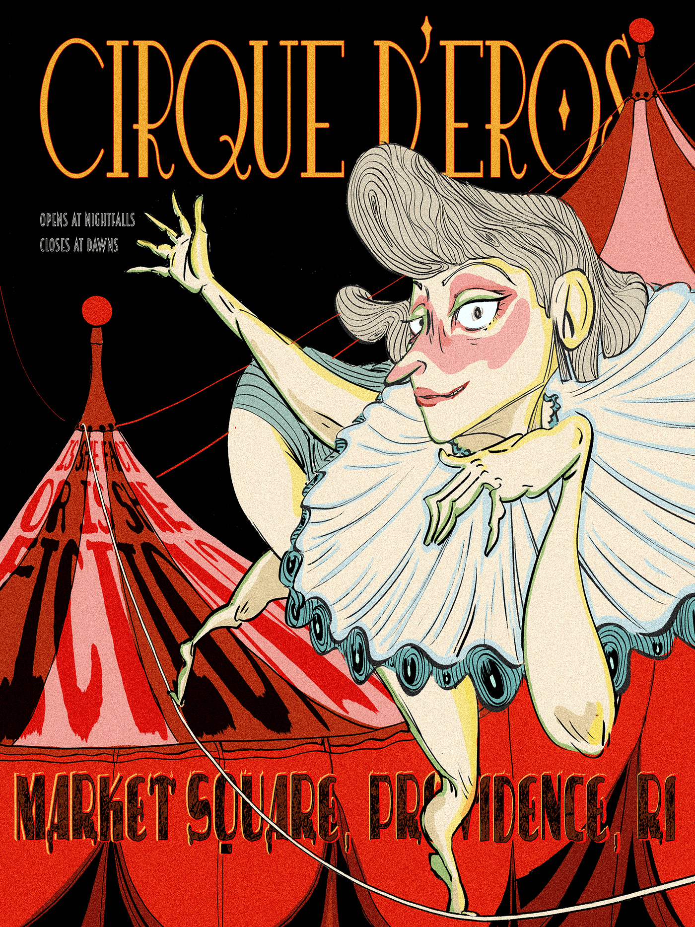cartoon Character design  Circus digital illustration fantasy ILLUSTRATION  map poster vintage