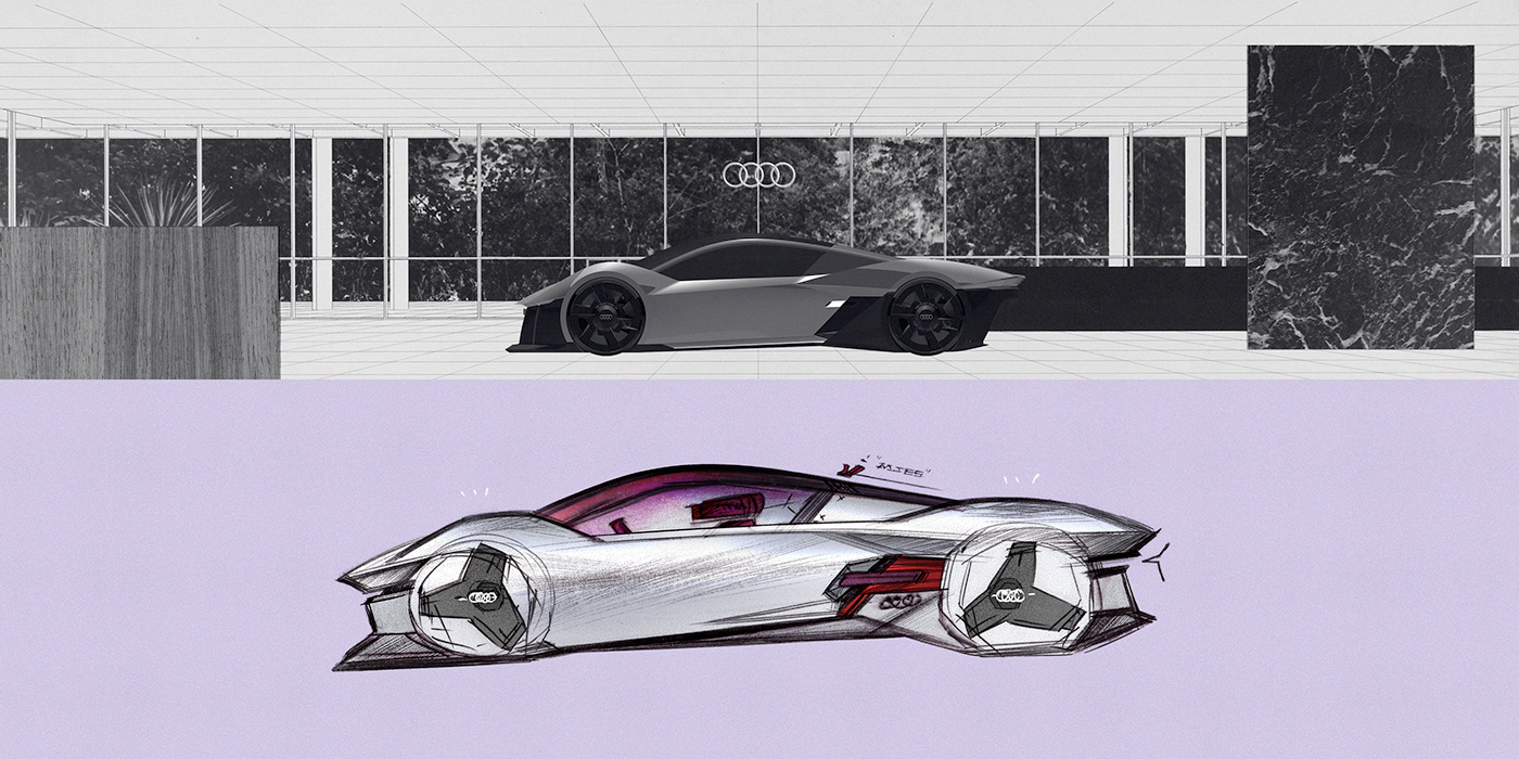 Audiconcept automotivedesign industrialdesign cardesign architecture design productdesign ILLUSTRATION  advanced transportation