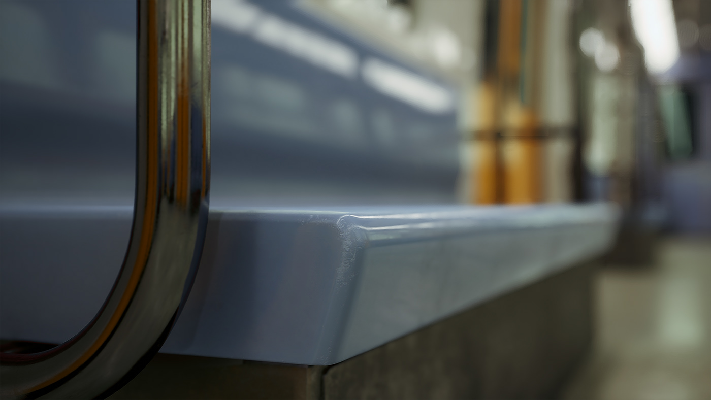 3d art 3D enviroment cinematic Epic Games Game Art Maya Metro Train substance 3d painter train interior Unreal Engine 5