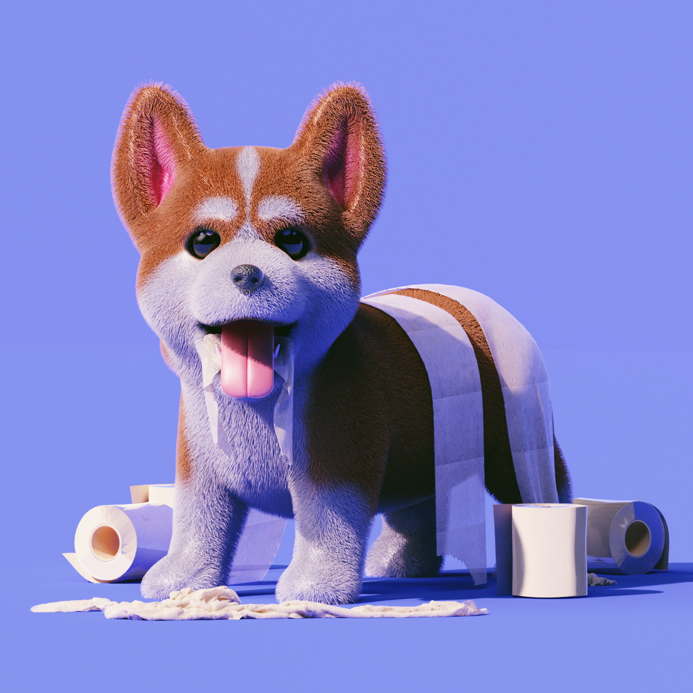 3D c4d Character Character design  cinema4d cute dog ILLUSTRATION  motion photoshop
