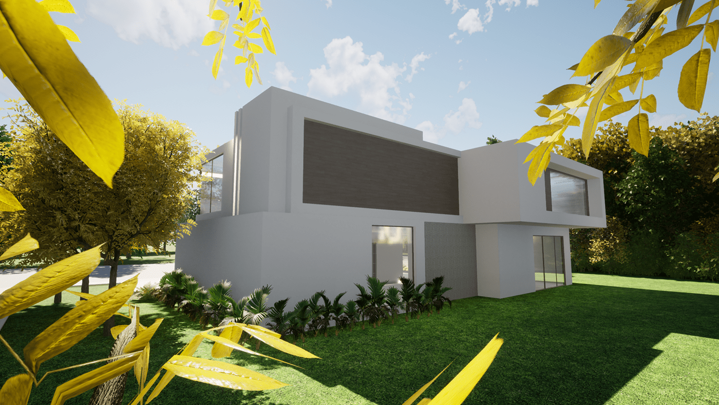 house Render architecture exterior 3ds max visualization modern vray