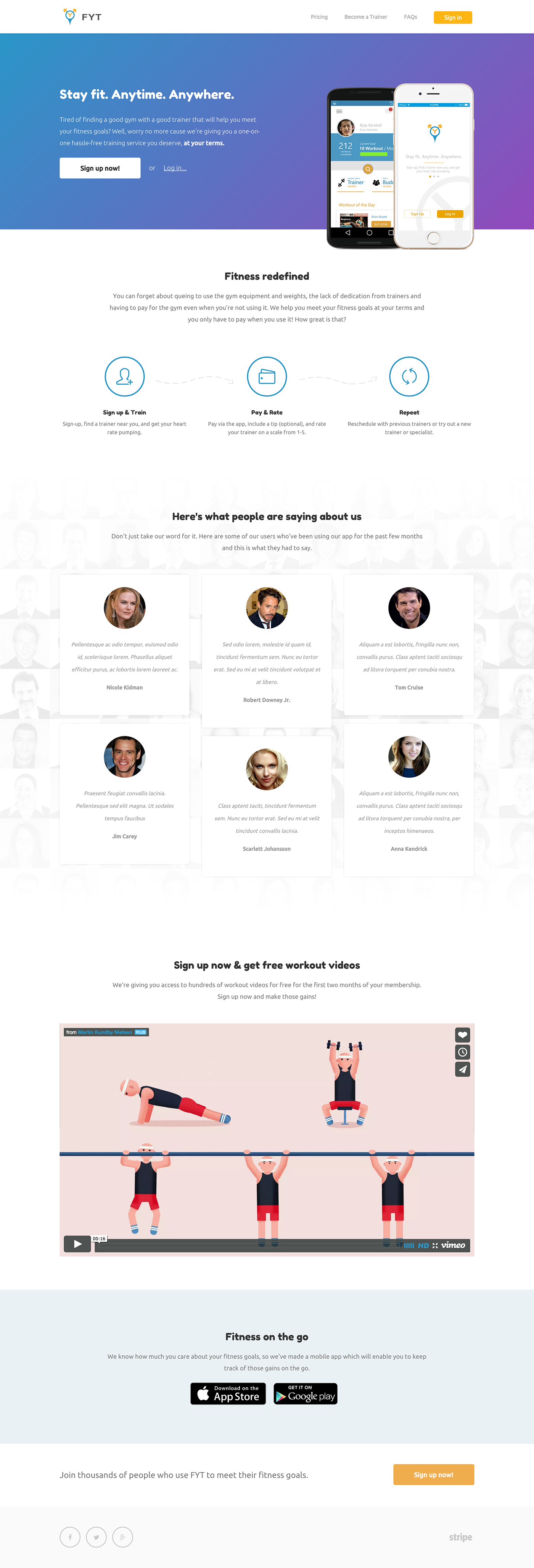 Responsive landing page gradient background continuity