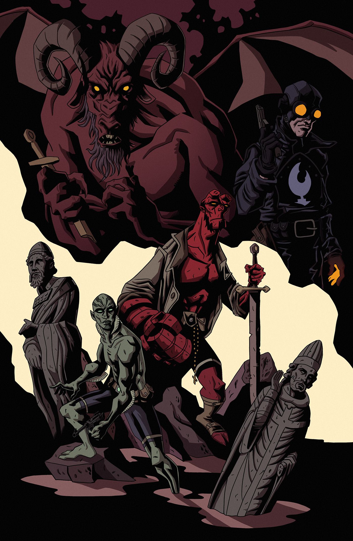 Hellboy fanart LOBSTER JOHNSON  abe sapien  mike mignola Comic Book