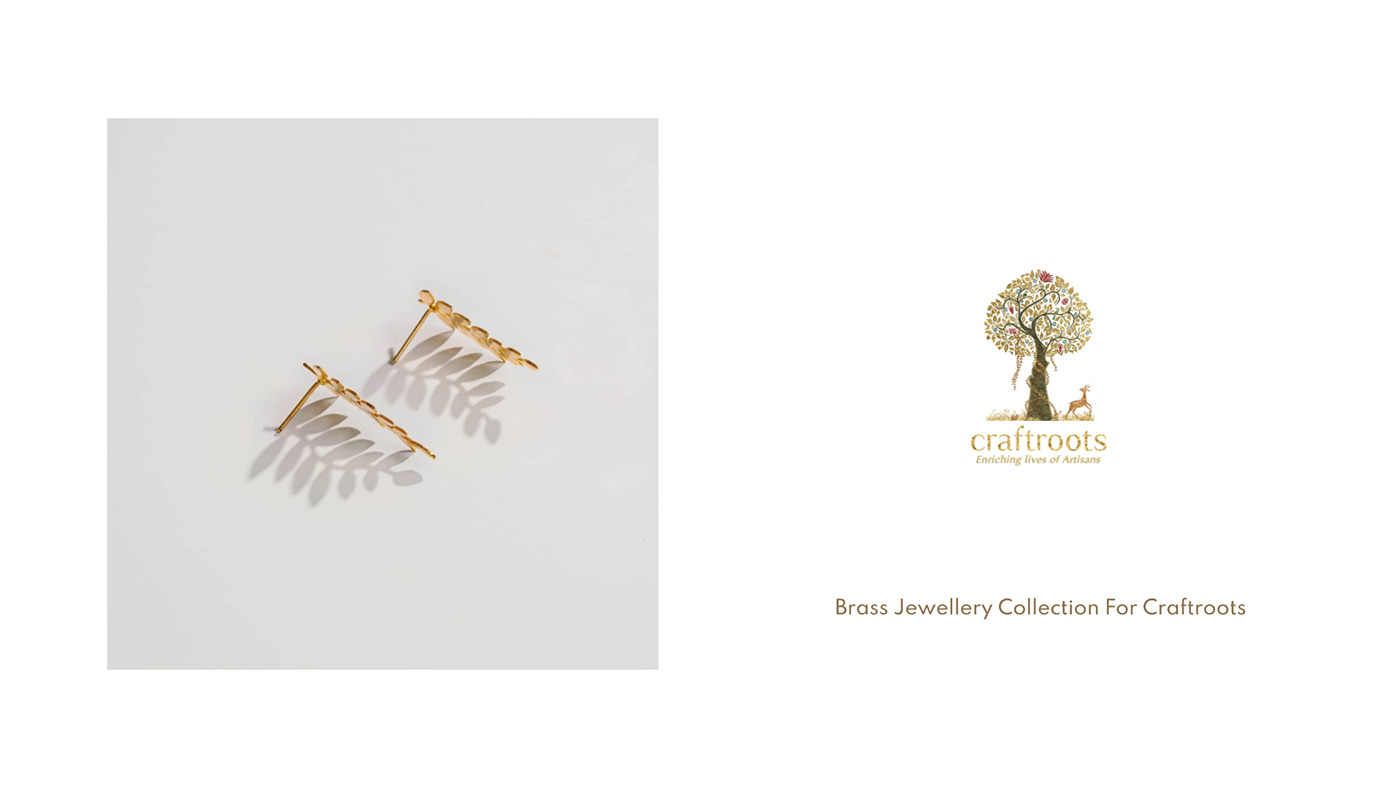 Jewellery design floral Brass Jewellery craftroots earrings earrings design gold plating Product Photography