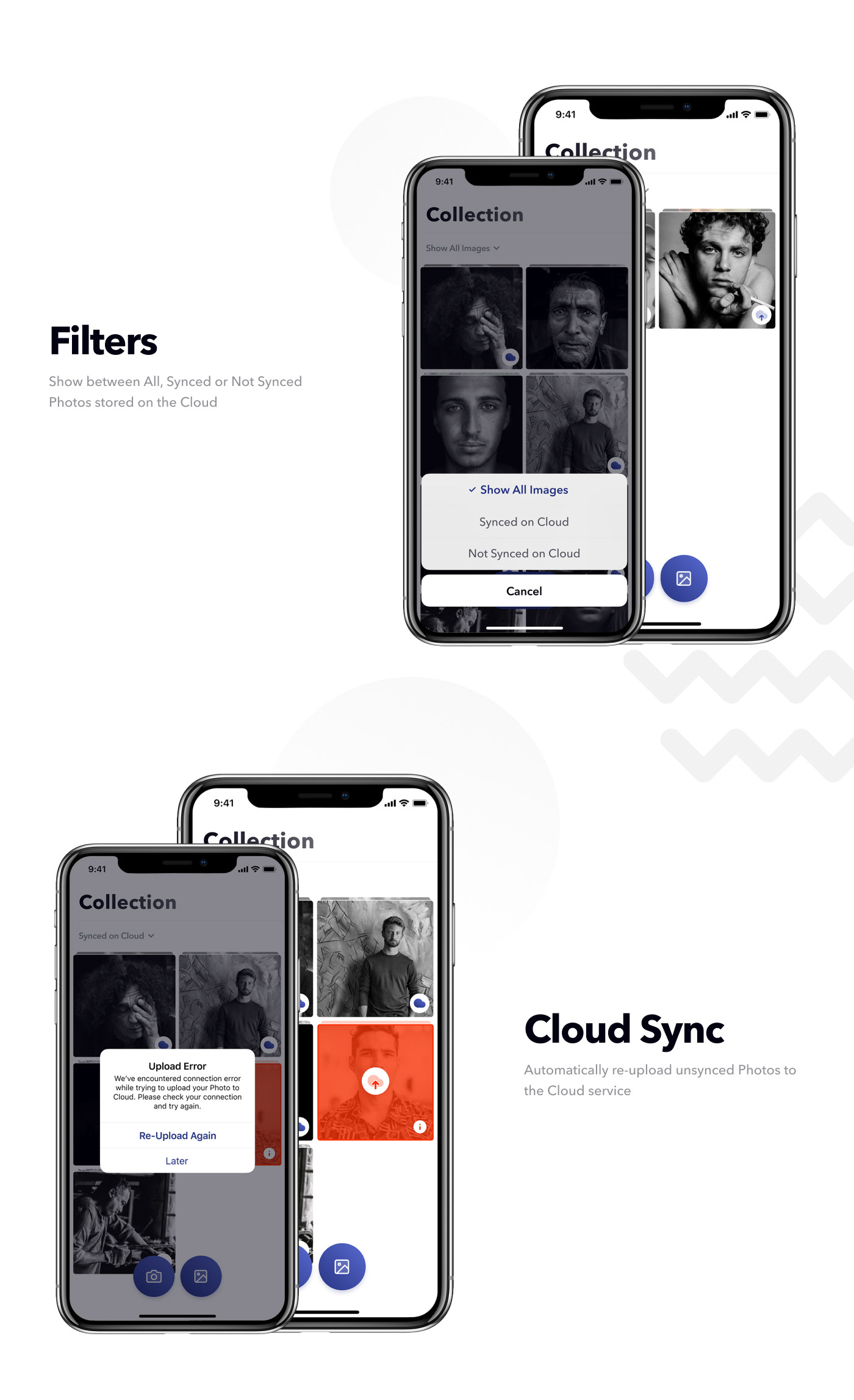 Album app Catalogue cloud Collection design ios iphone media service